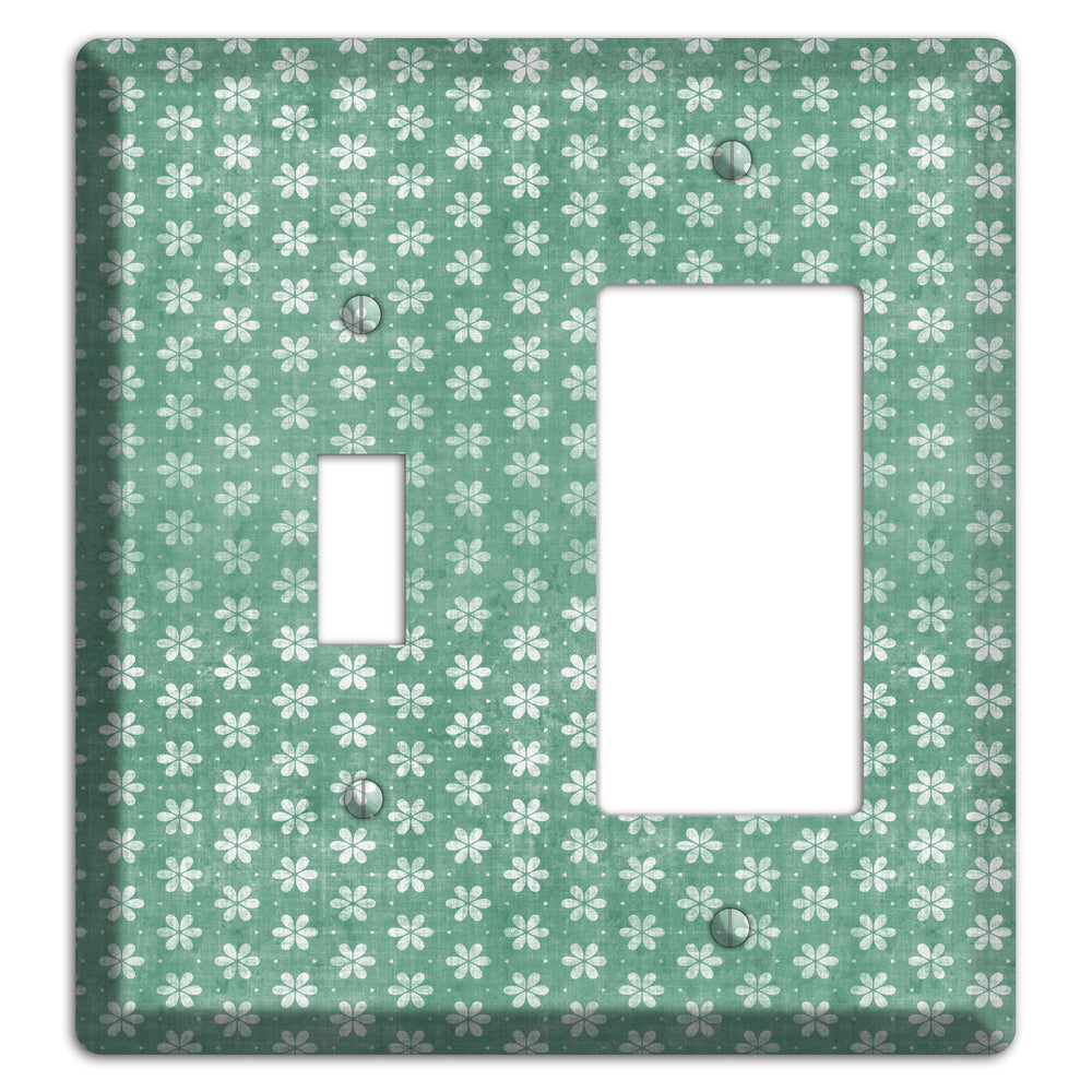 Mustard Grunge Floral Contour Toggle / Rocker Wallplate