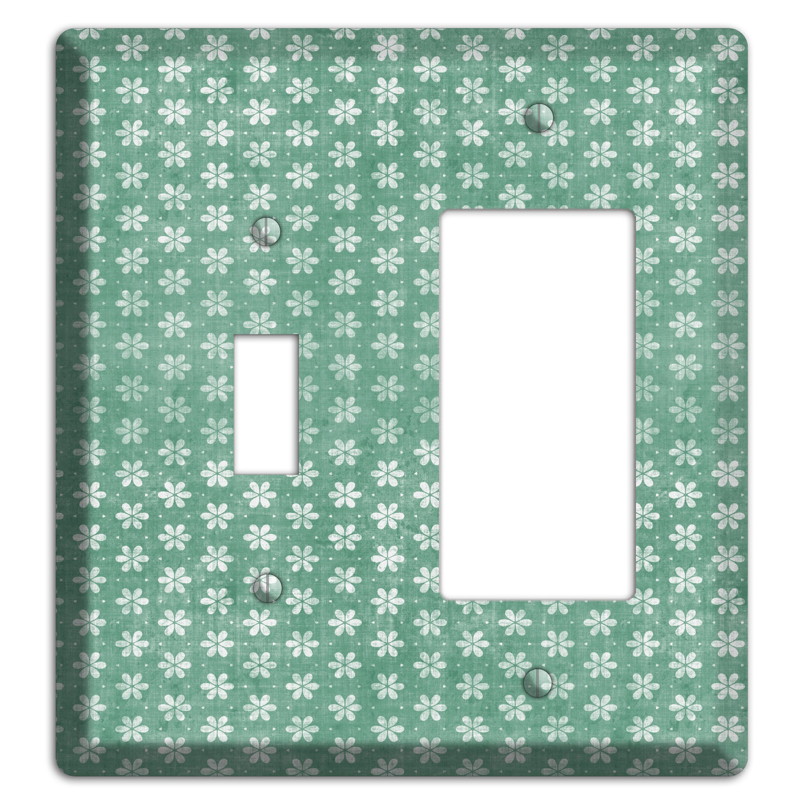 Mustard Grunge Floral Contour Toggle / Rocker Wallplate