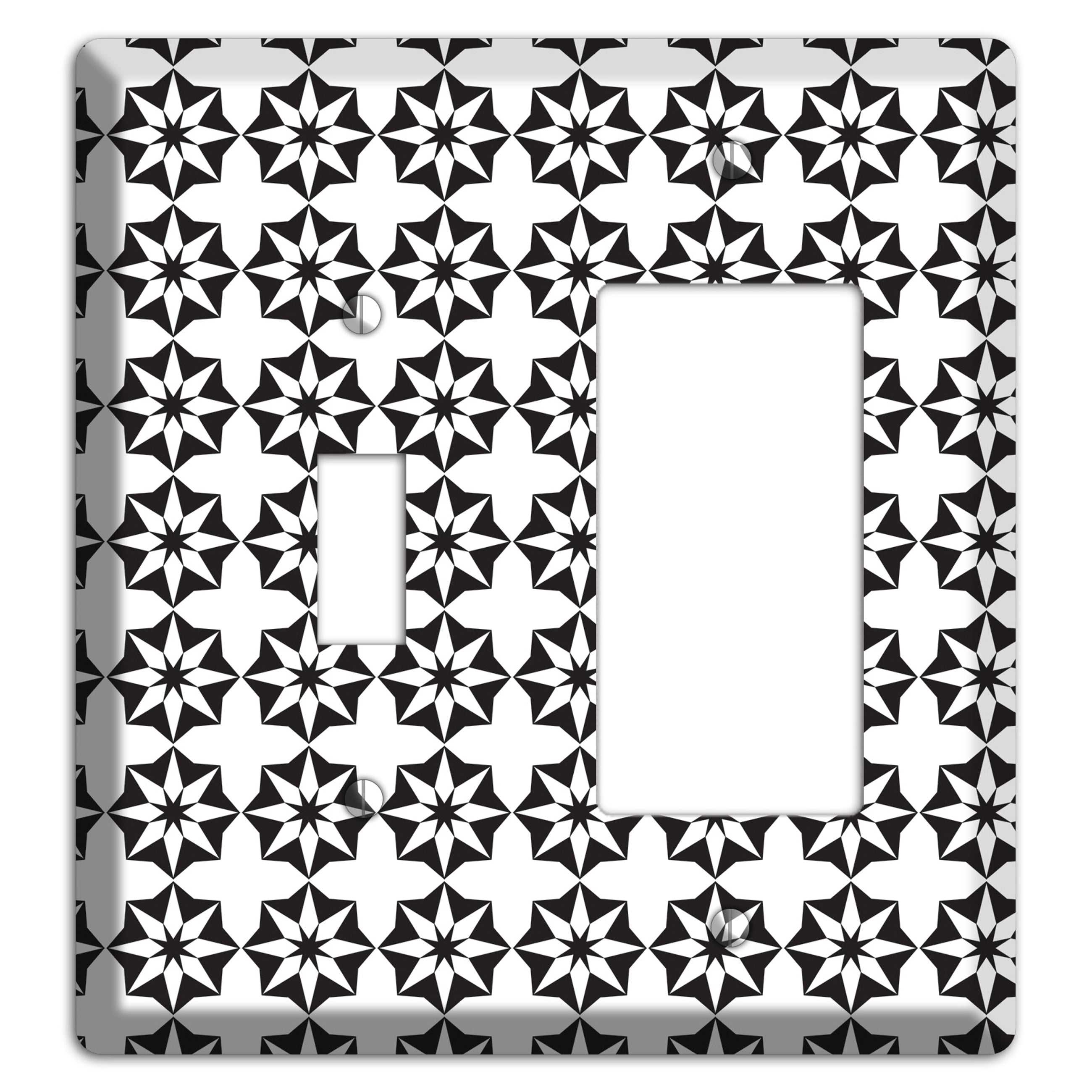 White with Black Foulard Toggle / Rocker Wallplate