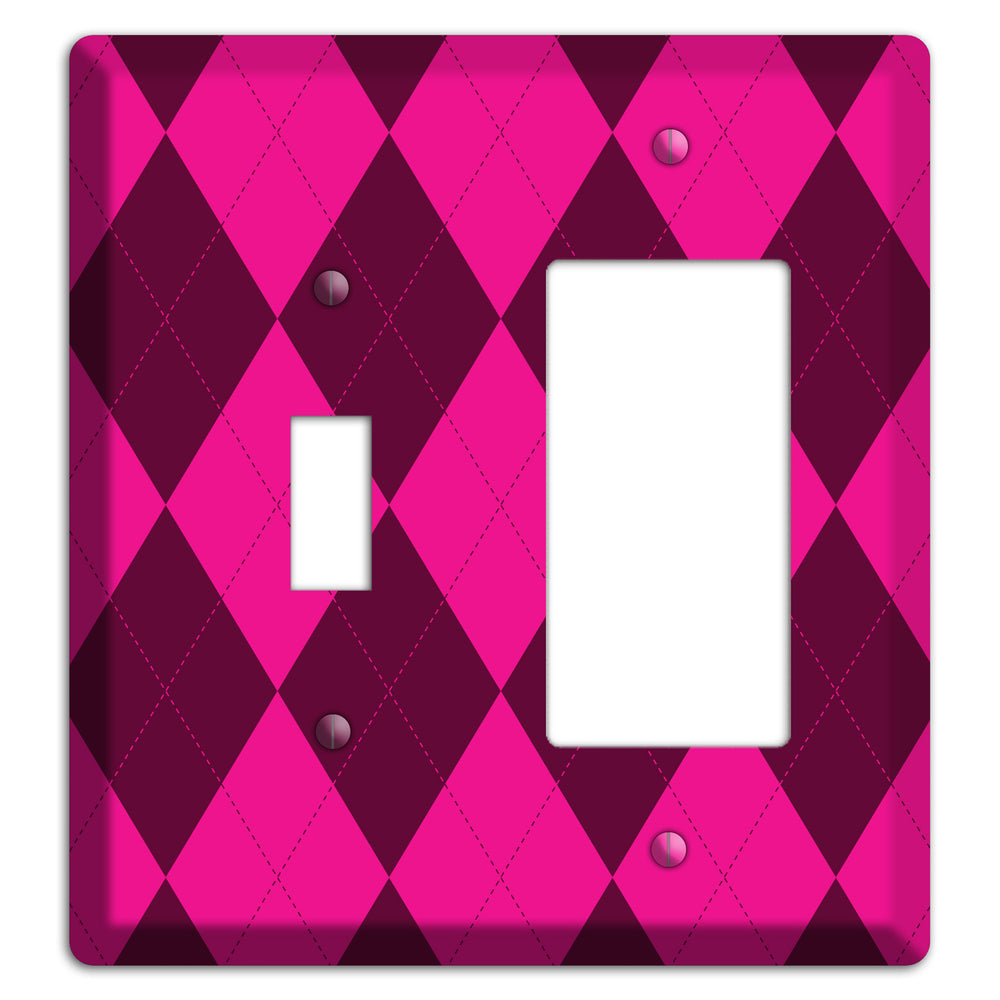 Fuschia Argyle Toggle / Rocker Wallplate
