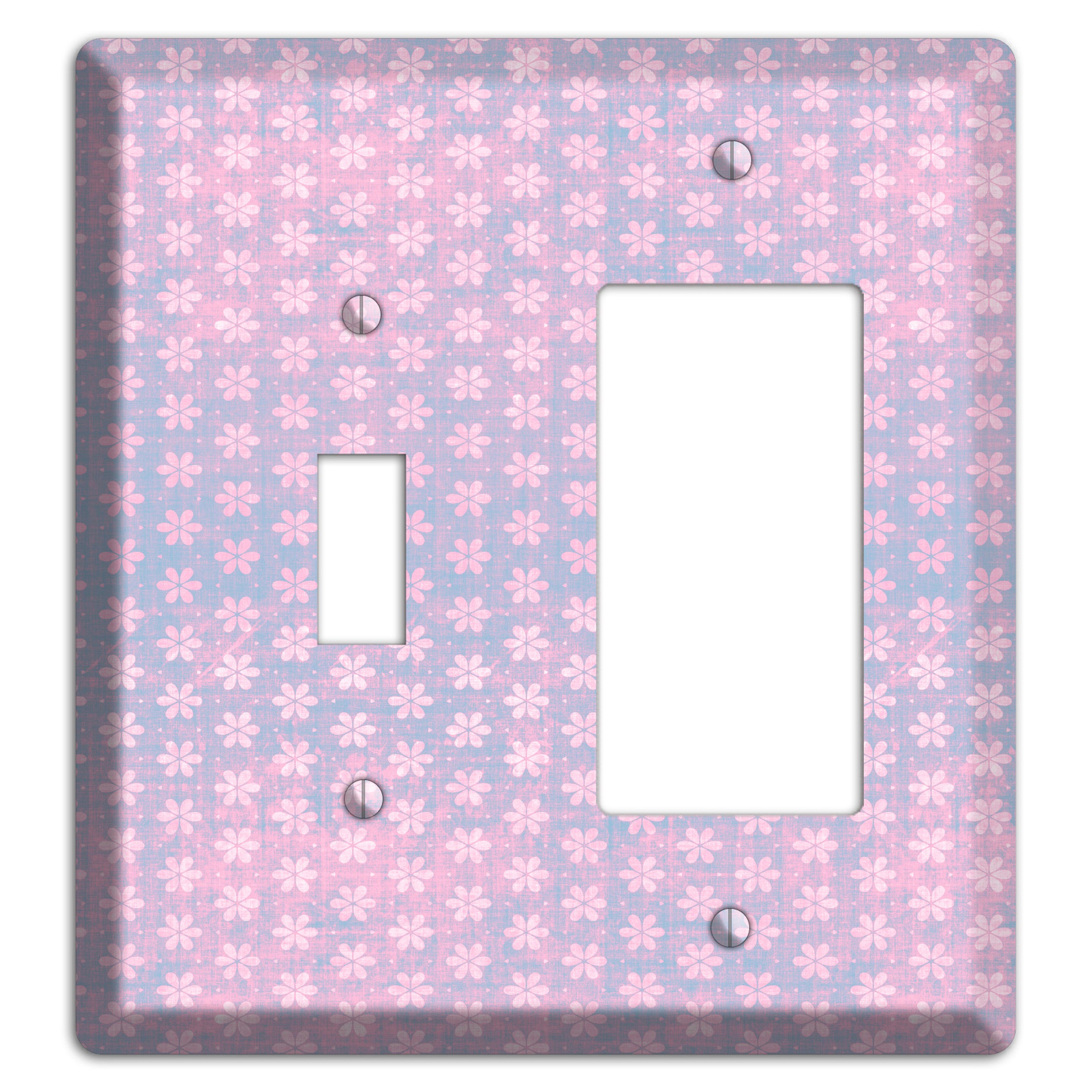 Green Grunge Floral Contour Toggle / Rocker Wallplate