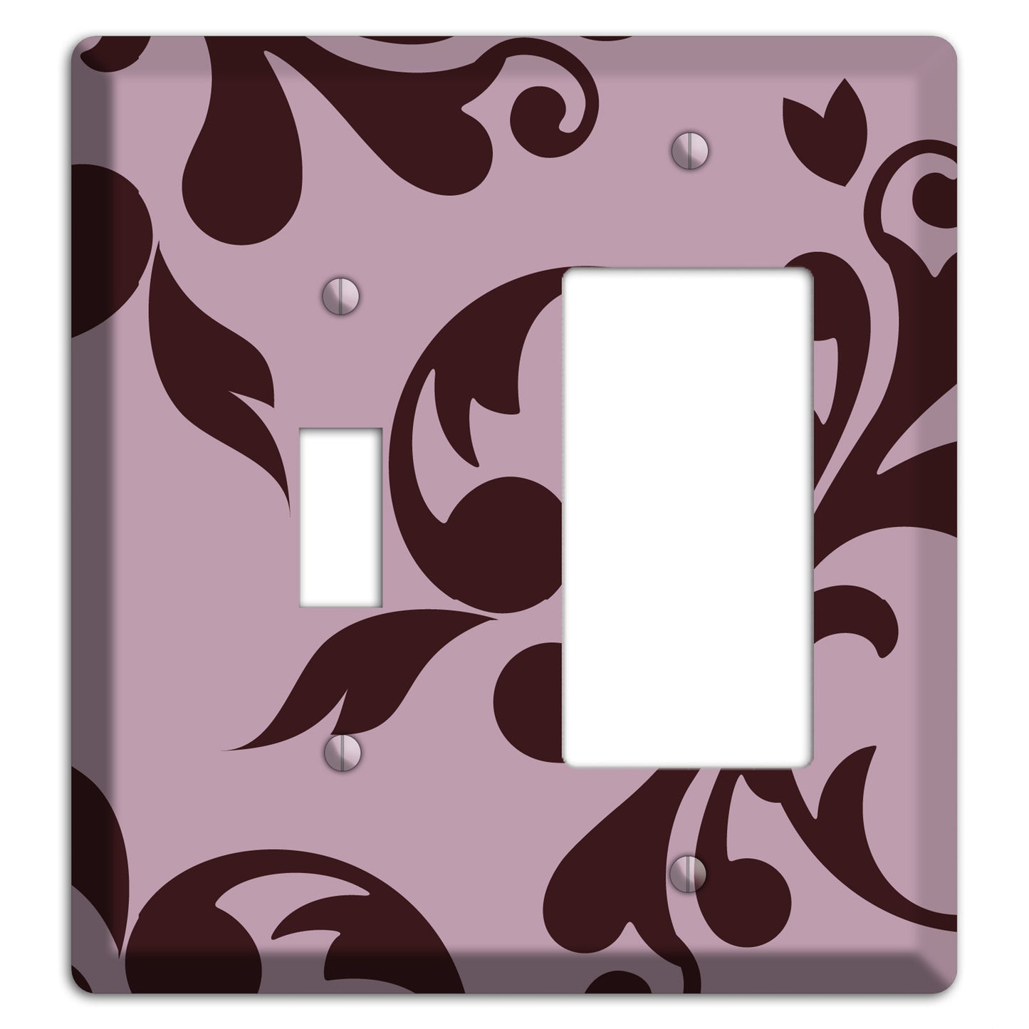 Dusty Rose and Burgundy Toile Toggle / Rocker Wallplate