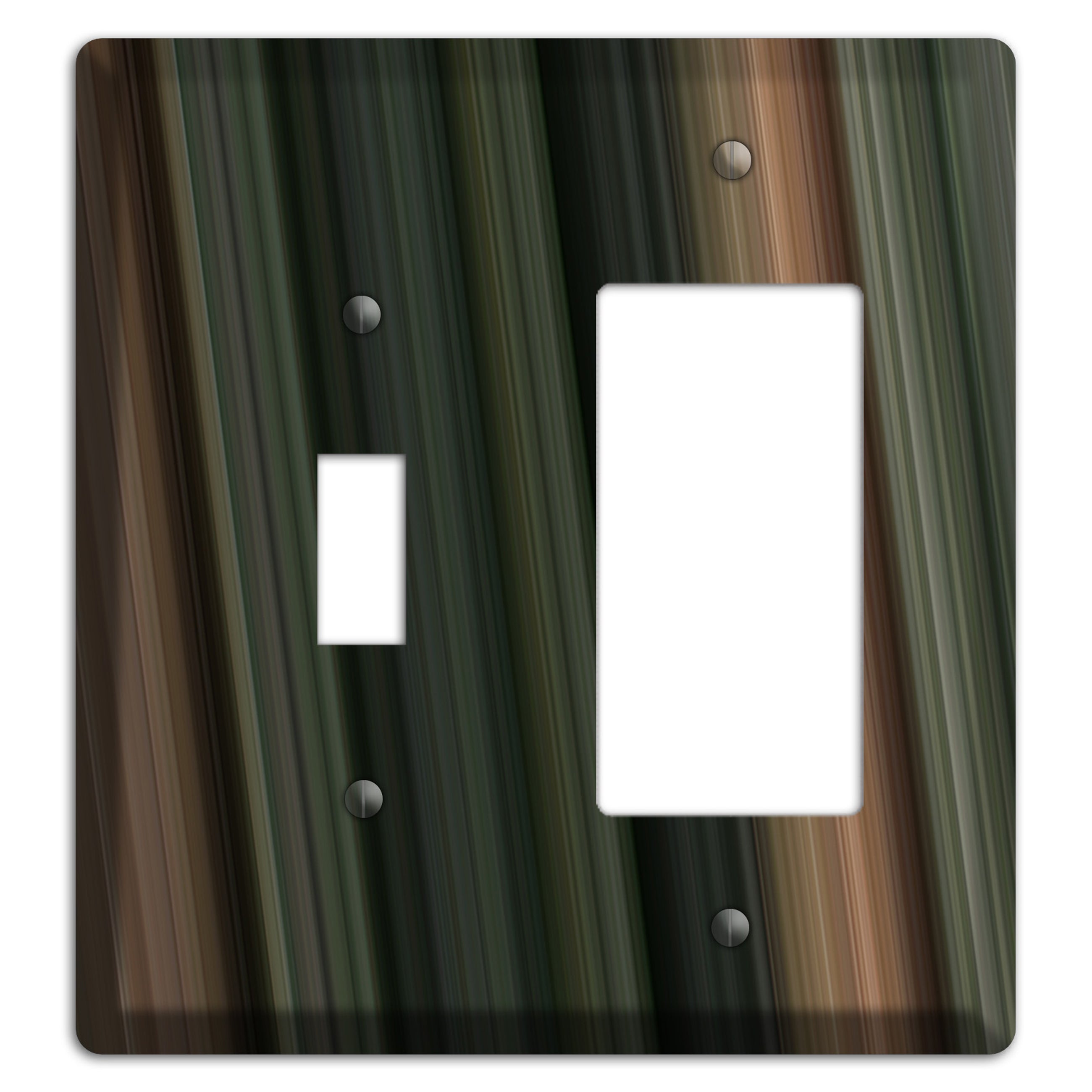 Multi Brown and Grey Ray of Light Toggle / Rocker Wallplate