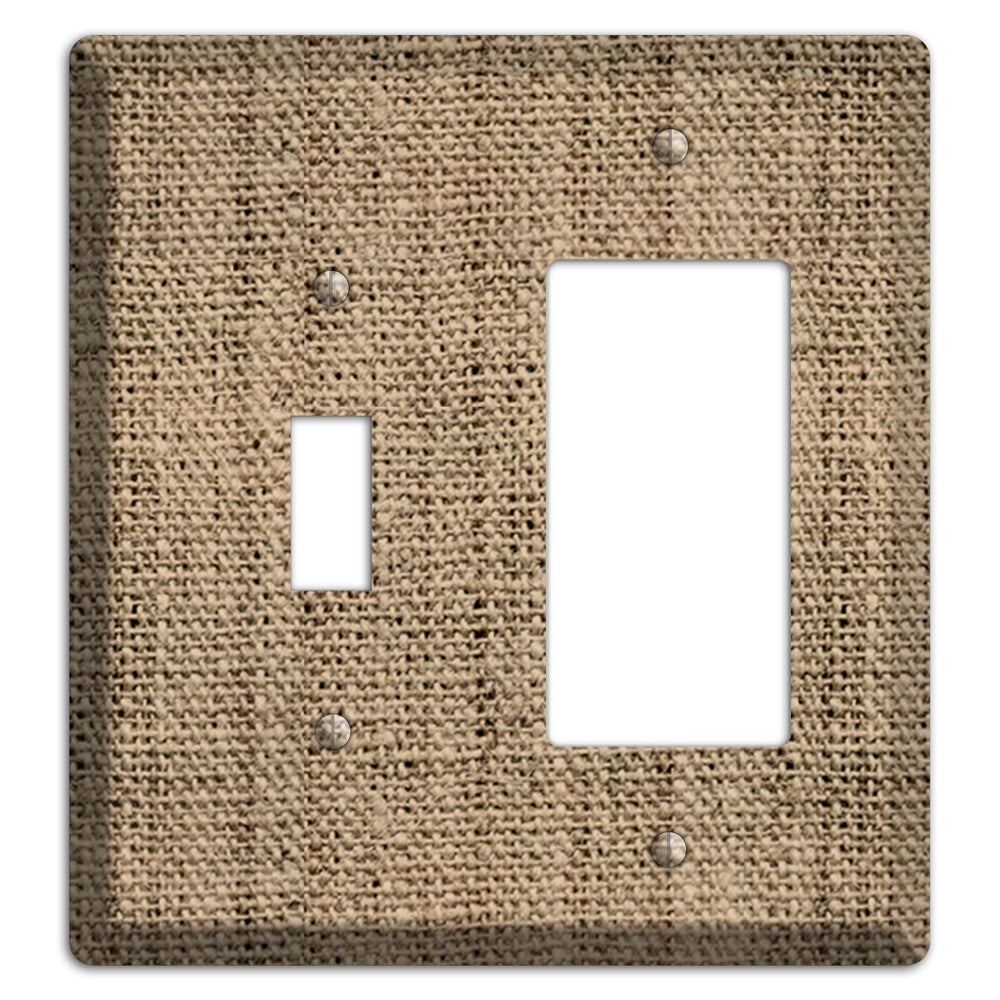 Donkey Brown Burlap Toggle / Rocker Wallplate