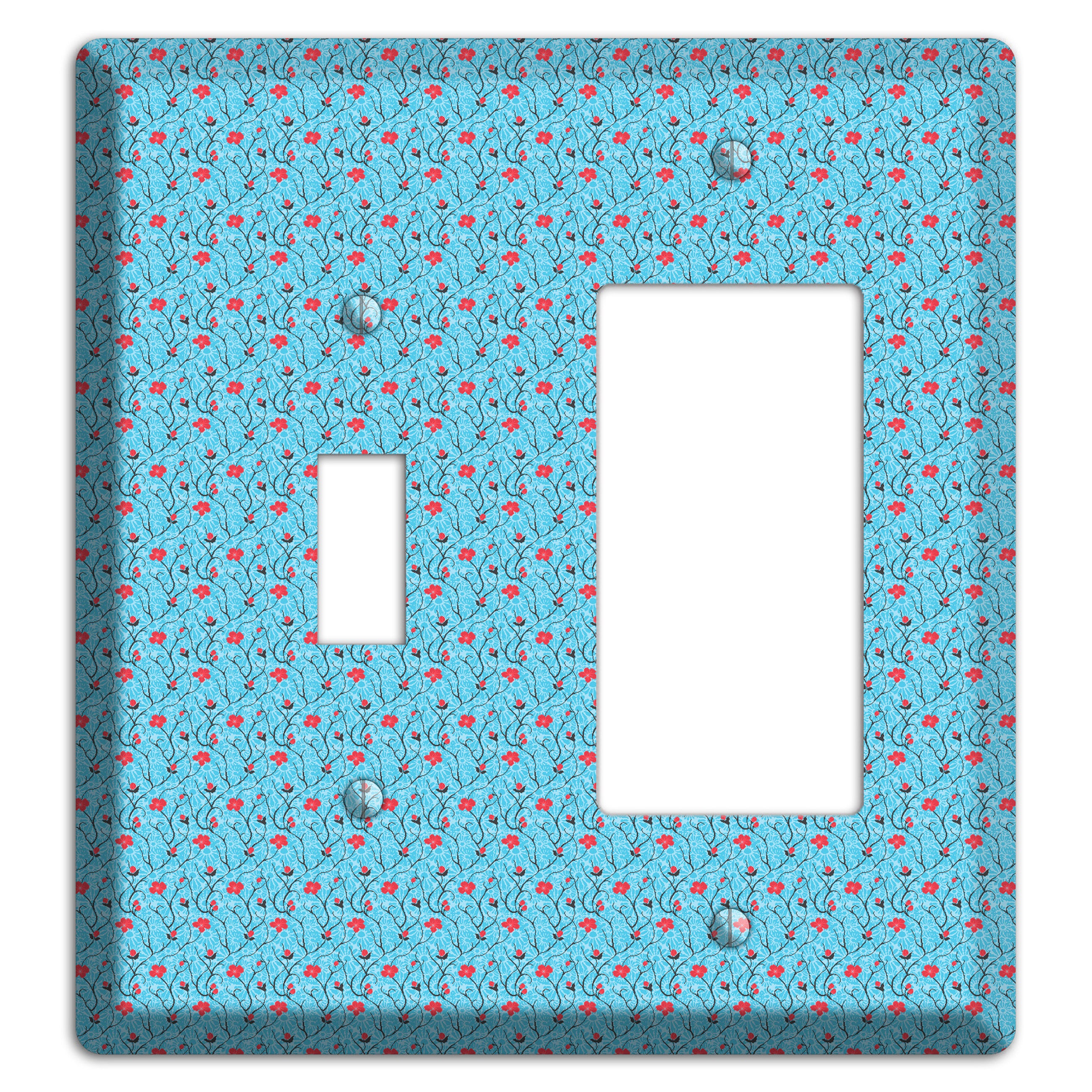 Light Blue Calico Toggle / Rocker Wallplate