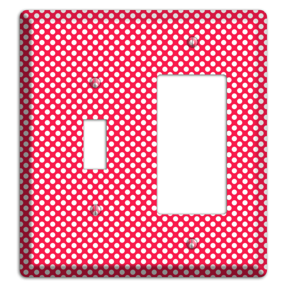 Fuschia with Pink Tiny Polka Dots Toggle / Rocker Wallplate
