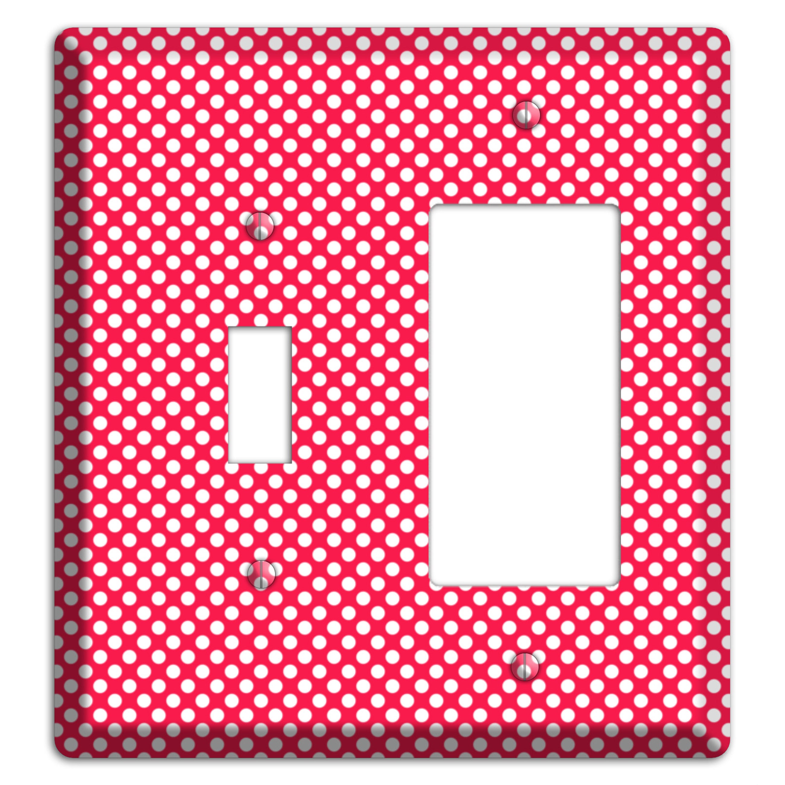 Fuschia with Pink Tiny Polka Dots Toggle / Rocker Wallplate