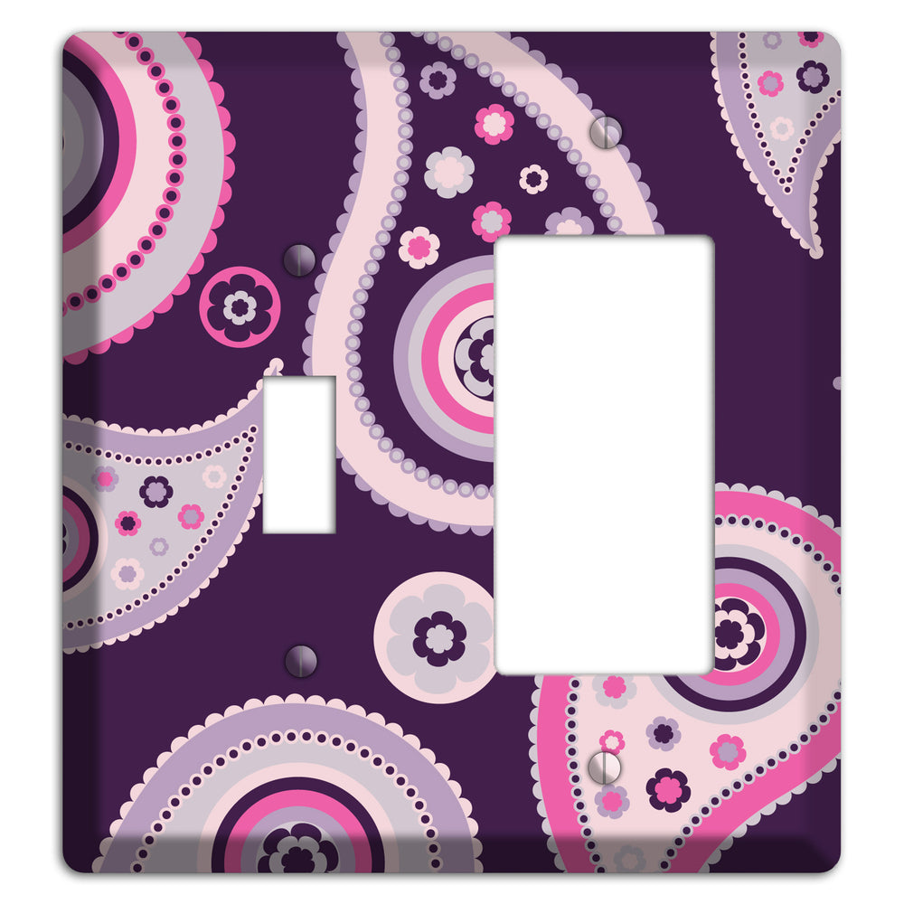 Purple Paisley Toggle / Rocker Wallplate