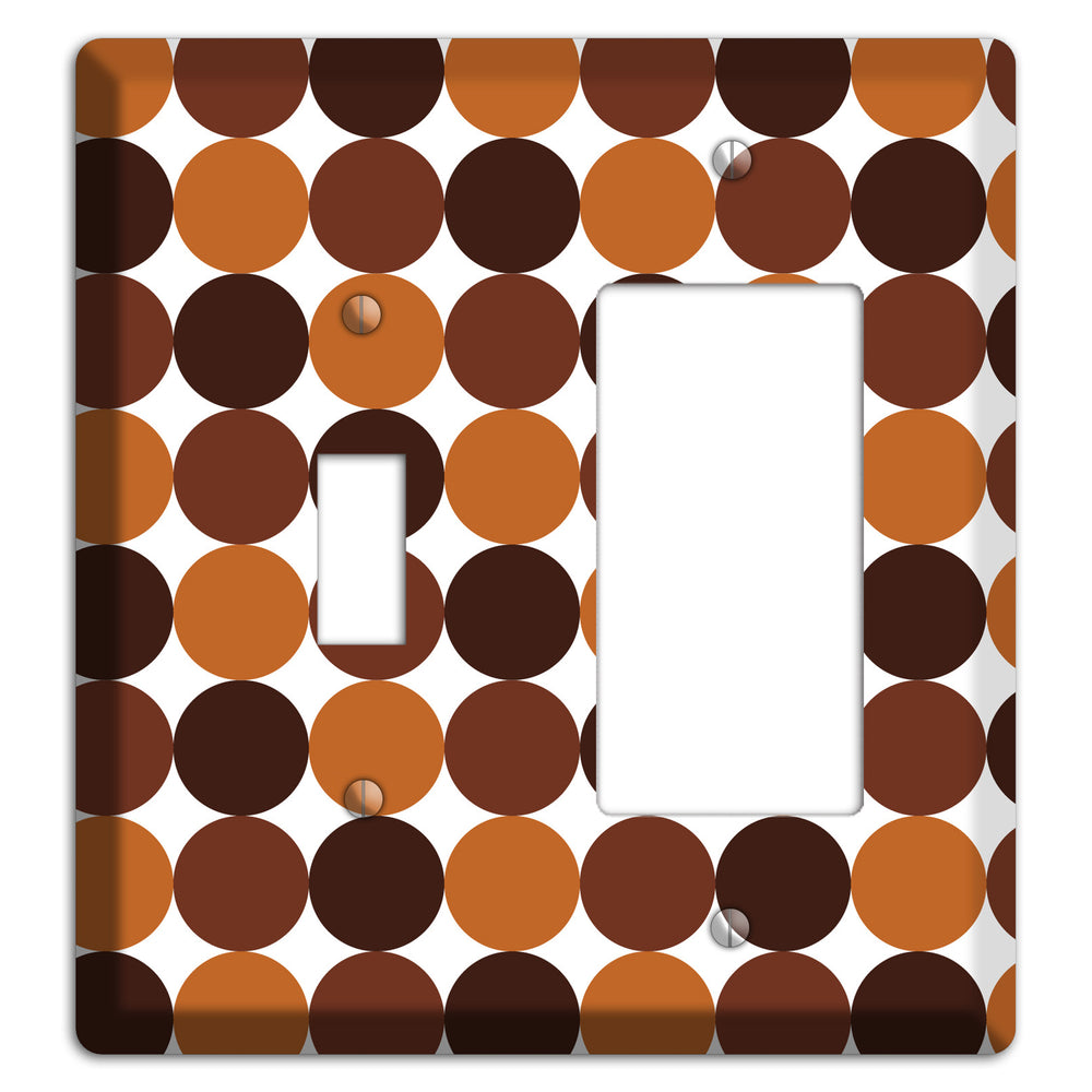 Multi Brown Tiled Dots Toggle / Rocker Wallplate