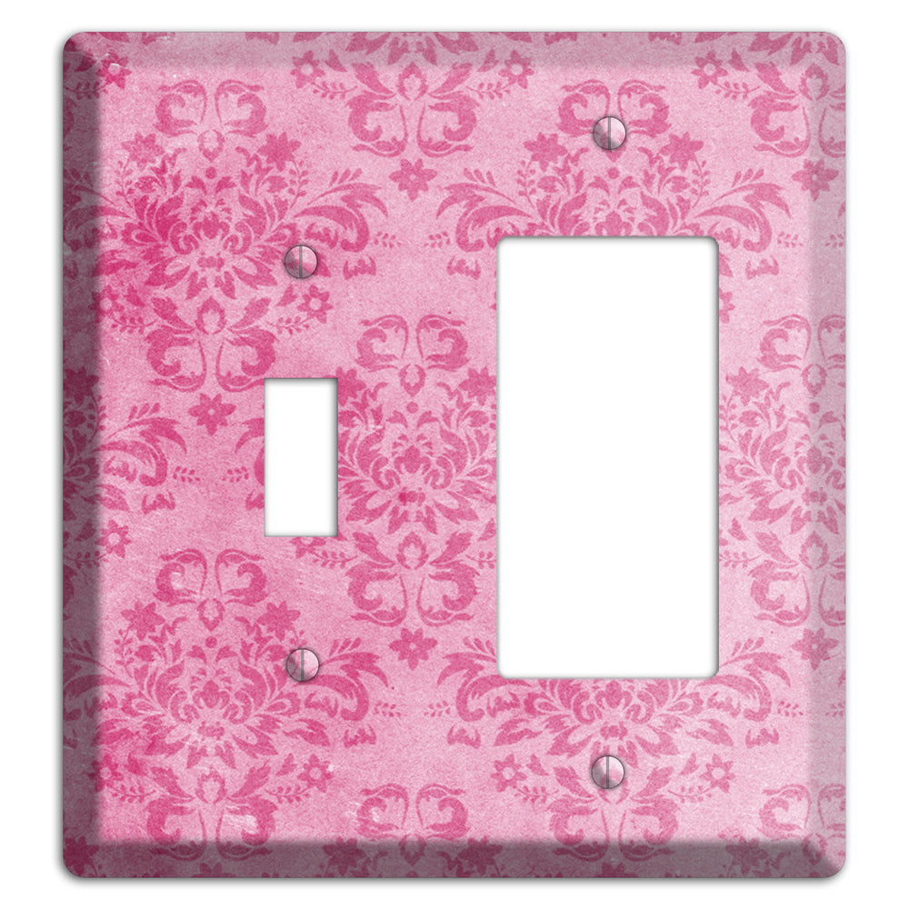 Beauty Bush Pink Texture Toggle / Rocker Wallplate
