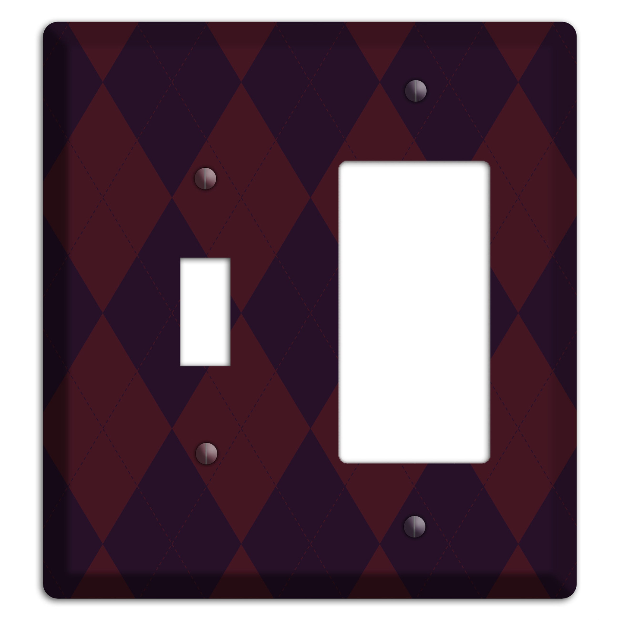 Burgundy Argyle Toggle / Rocker Wallplate