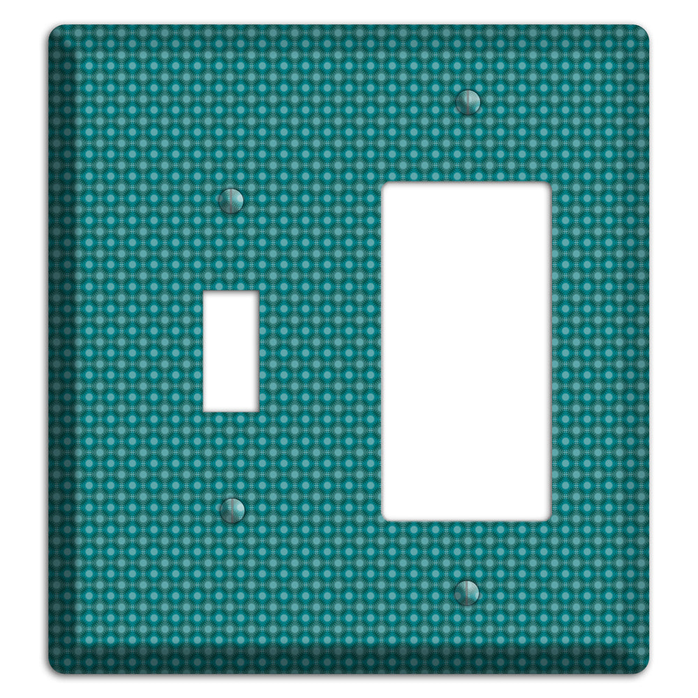 Multi Turquoise Checkered Concentric Circles Toggle / Rocker Wallplate