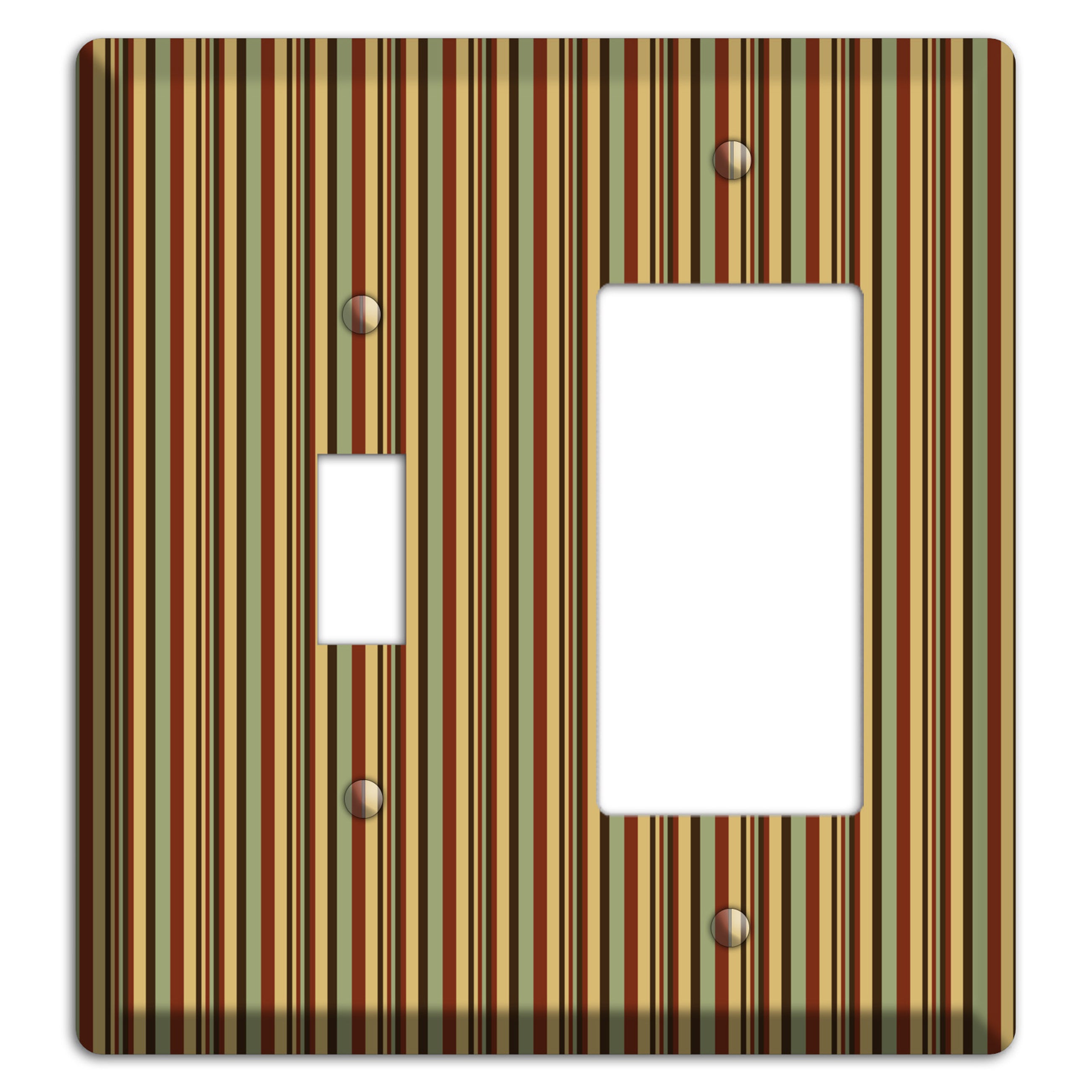Red and Green Stripes Toggle / Rocker Wallplate