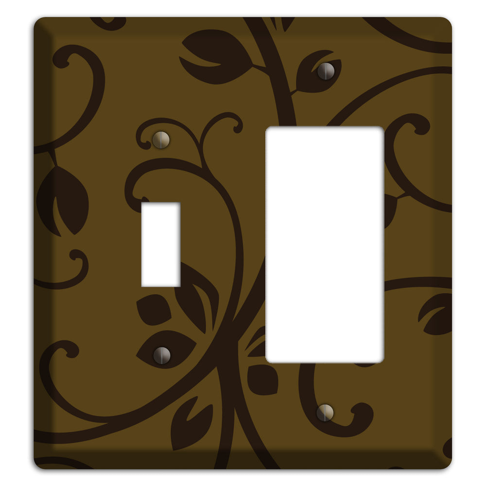 Brown Bud Sprig Toggle / Rocker Wallplate