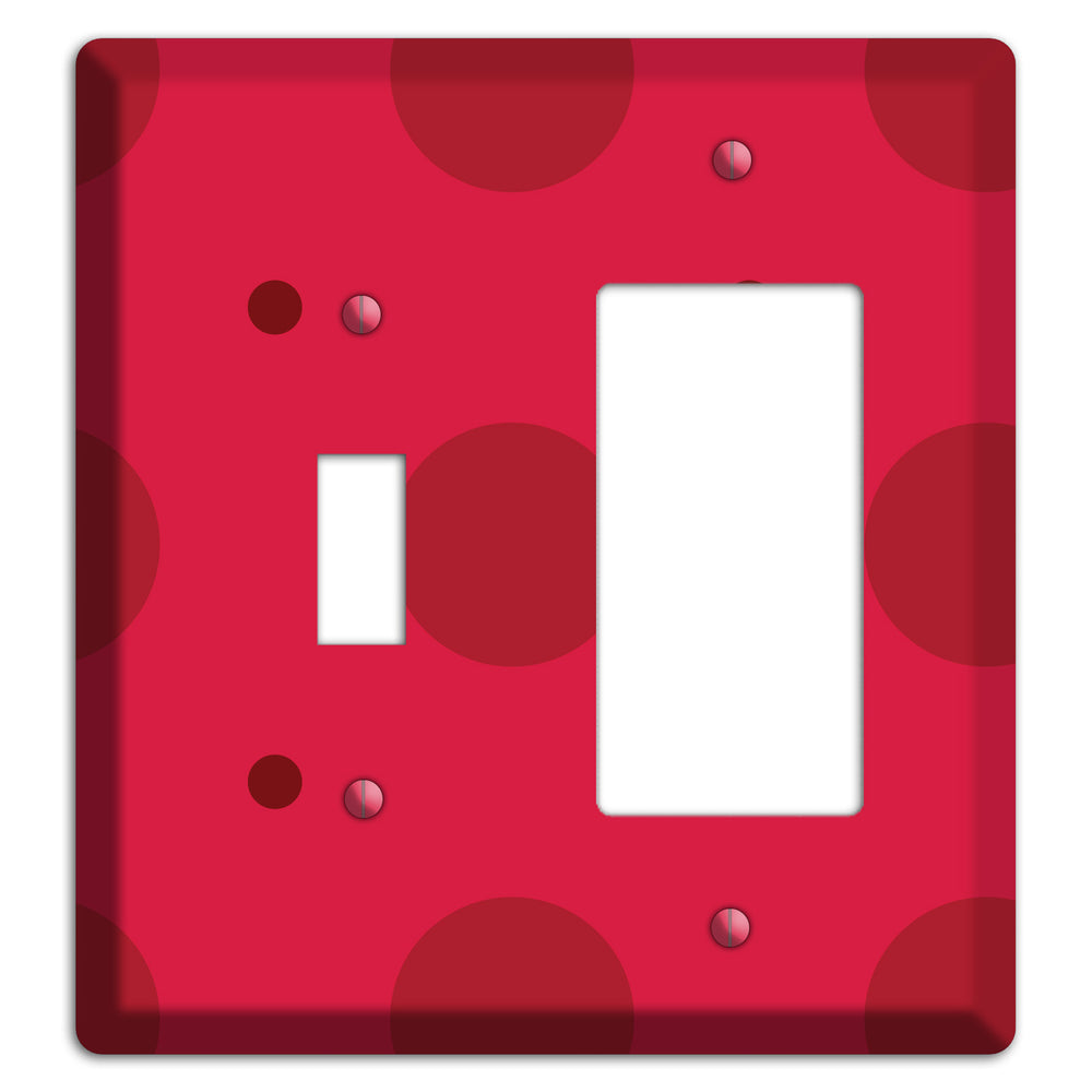 Red with Red Multi Tiled Medium Dots Toggle / Rocker Wallplate