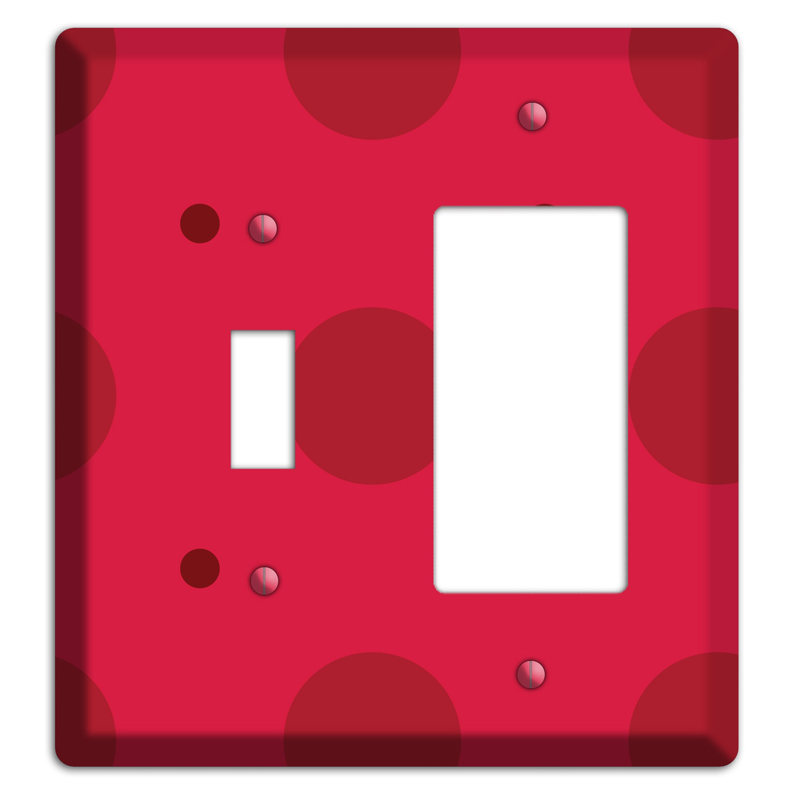 Red with Red Multi Tiled Medium Dots Toggle / Rocker Wallplate