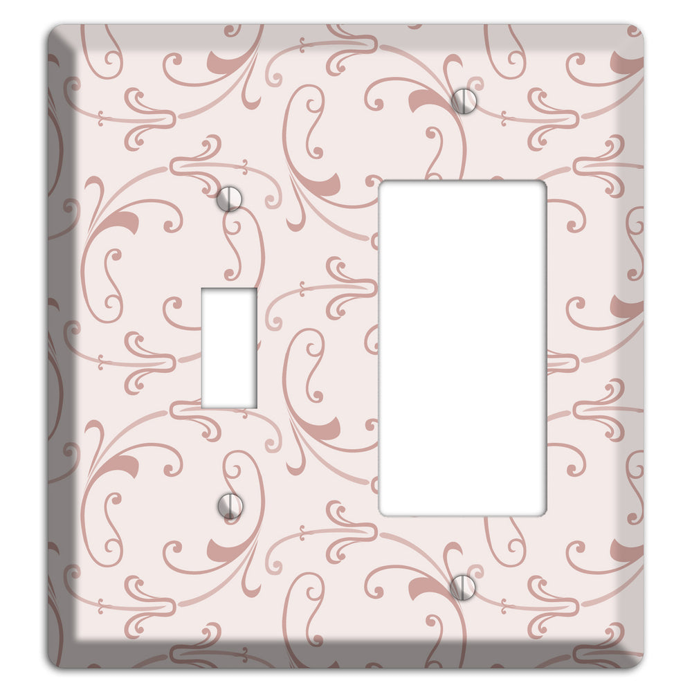 Dusty Rose Victorian Sprig Toggle / Rocker Wallplate