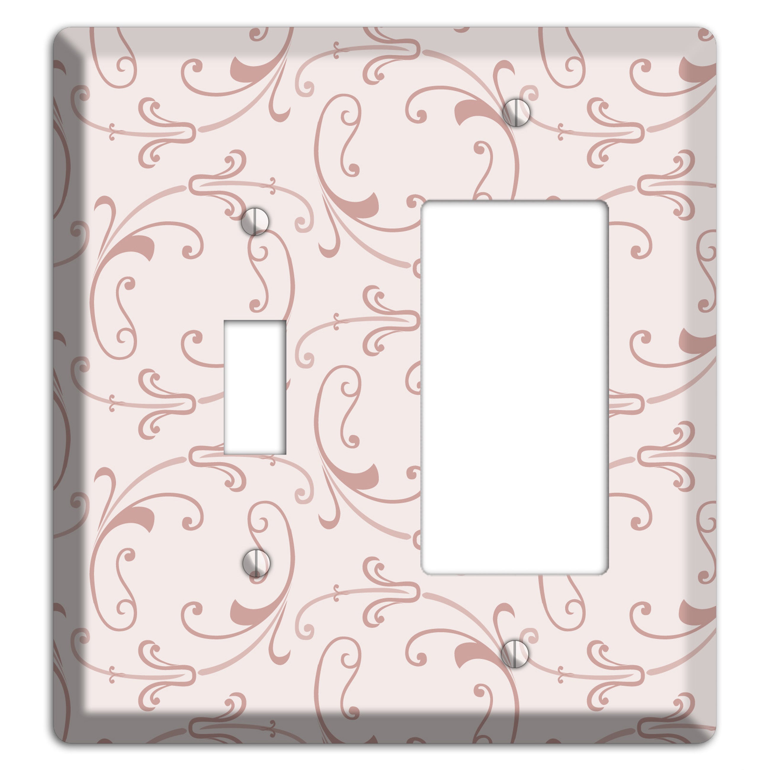 Dusty Rose Victorian Sprig Toggle / Rocker Wallplate