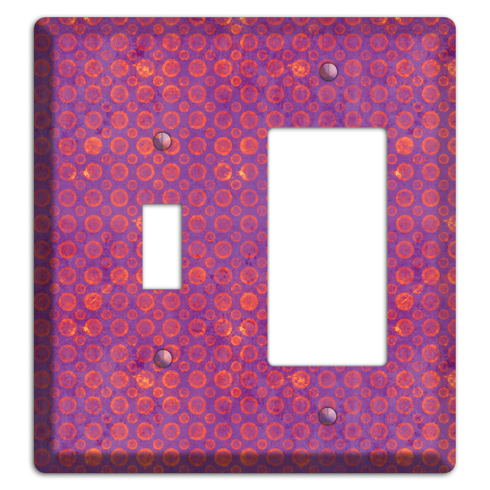 Purple and Pink Circles Toggle / Rocker Wallplate