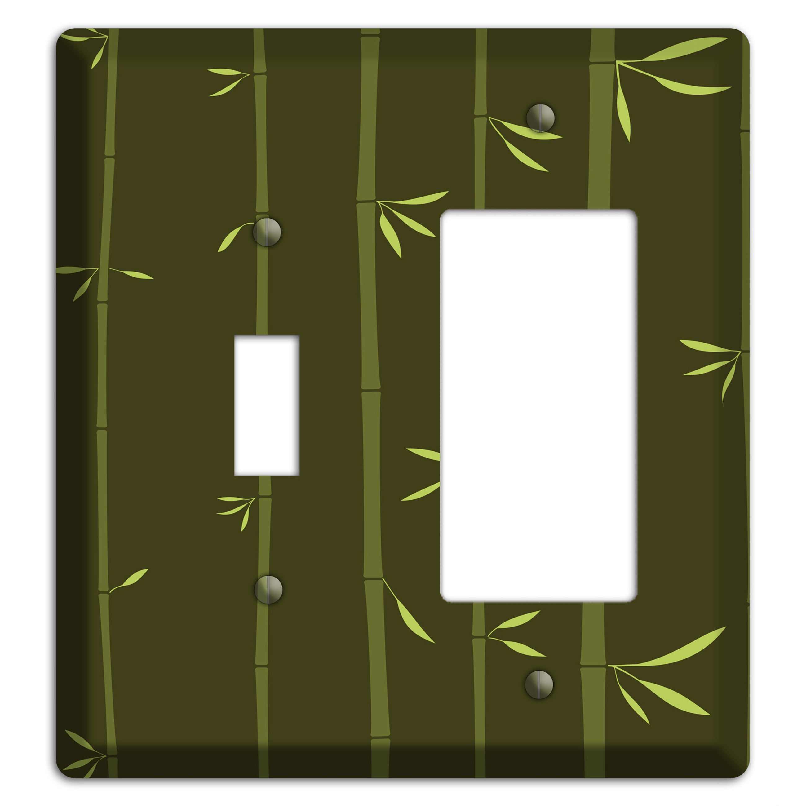 Dark Green Bamboo Toggle / Rocker Wallplate