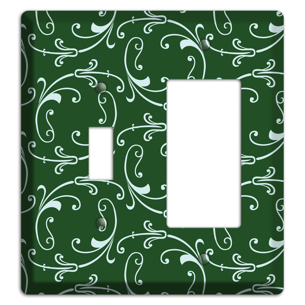 Green Victorian Sprig Toggle / Rocker Wallplate