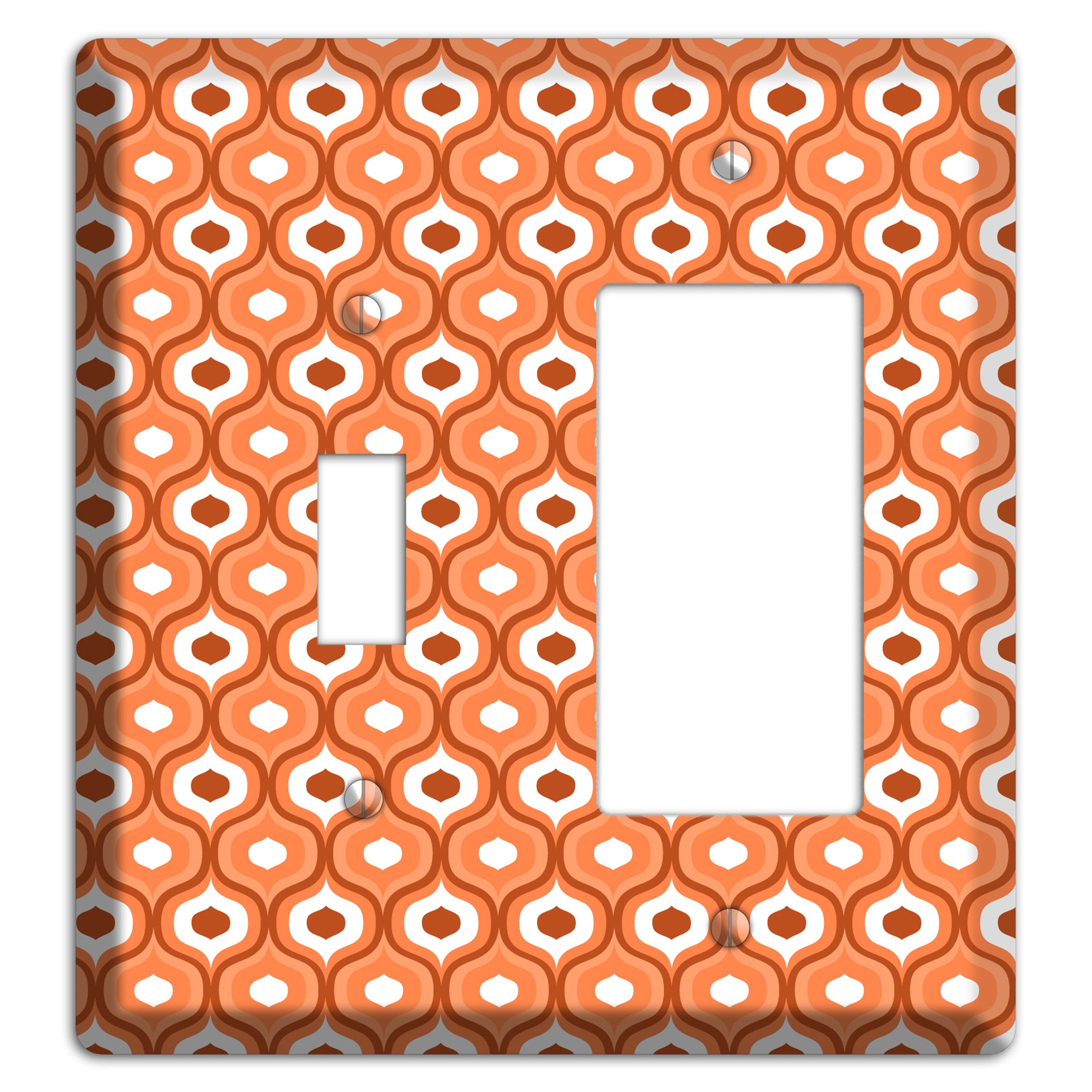 Orange and Red Double Scallop Toggle / Rocker Wallplate