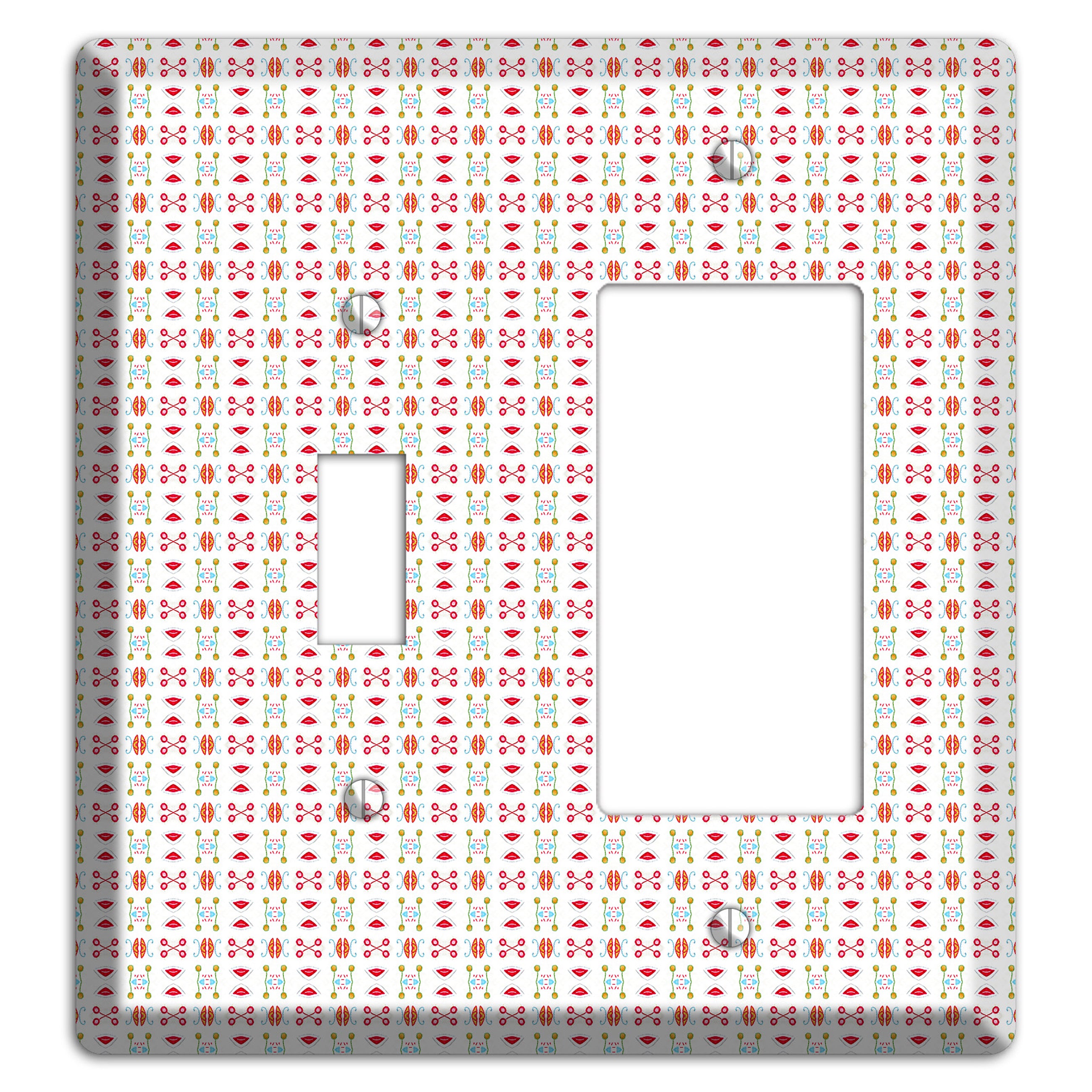 White Red Blue Olive Retro Toggle / Rocker Wallplate