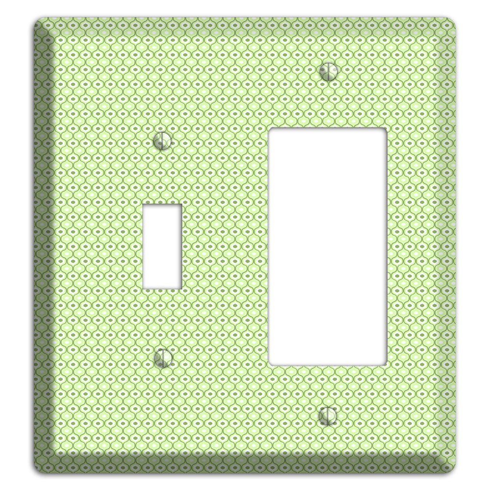 Multi Green Tiny Double Scallop Toggle / Rocker Wallplate