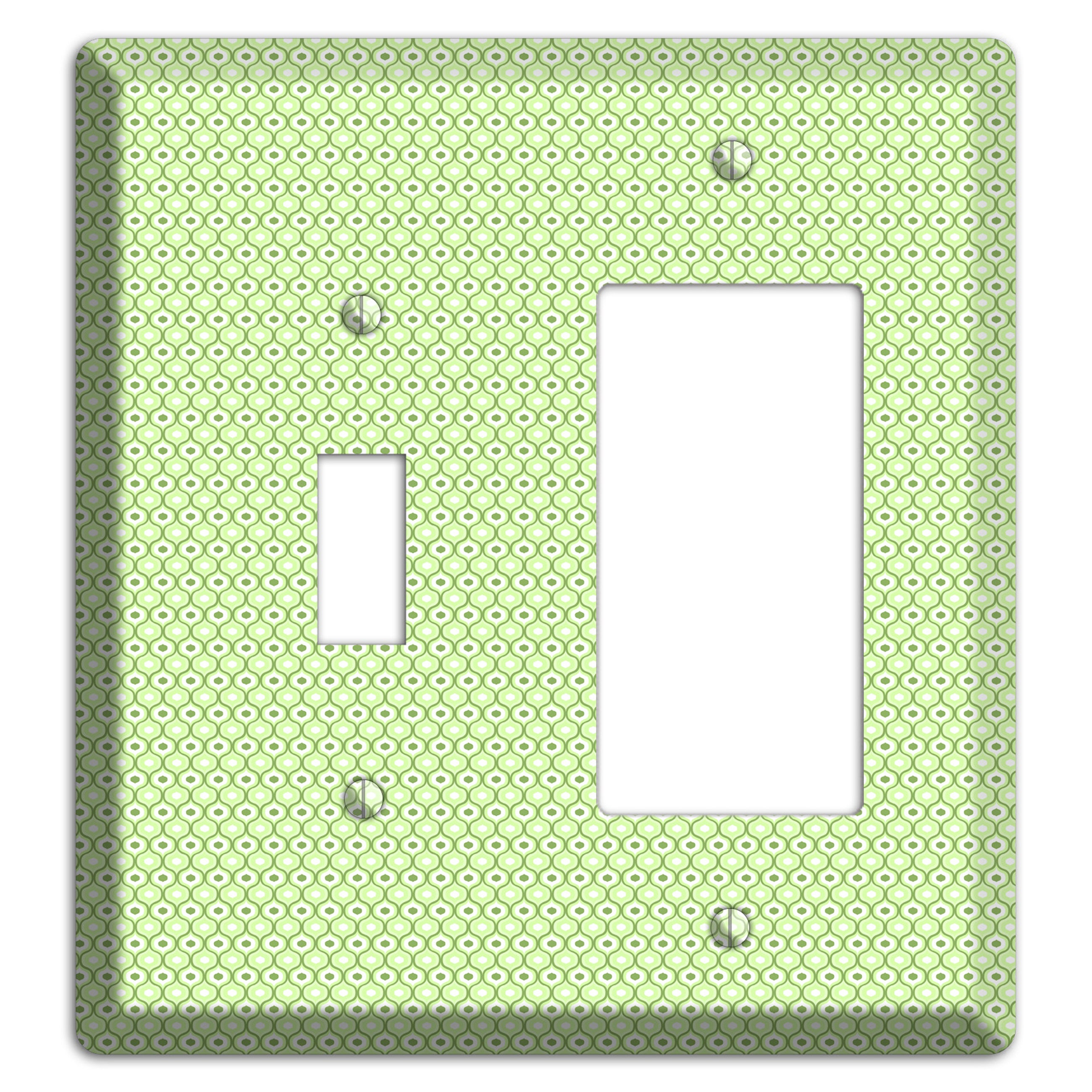 Multi Green Tiny Double Scallop Toggle / Rocker Wallplate