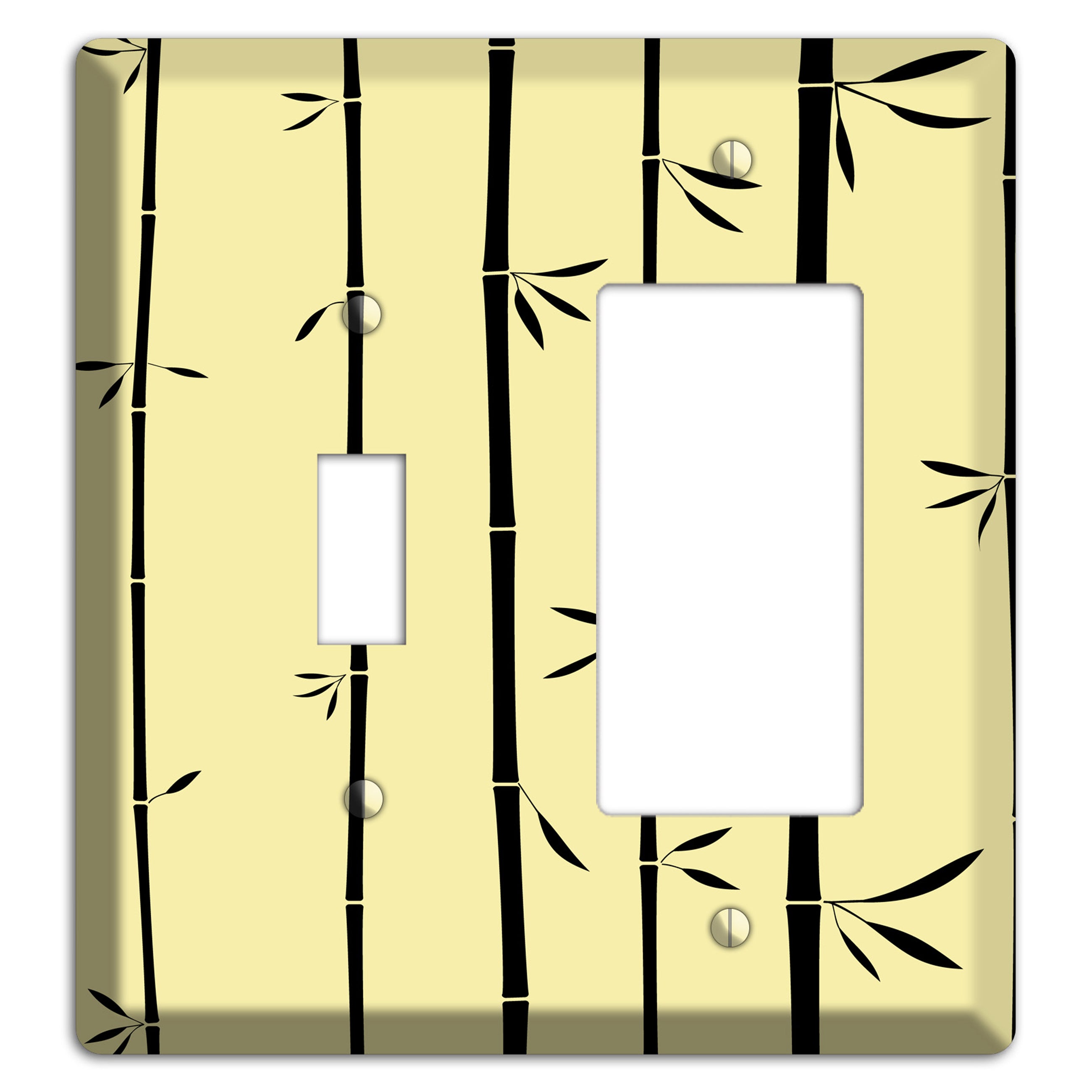 Yellow and Black Bamboo Toggle / Rocker Wallplate