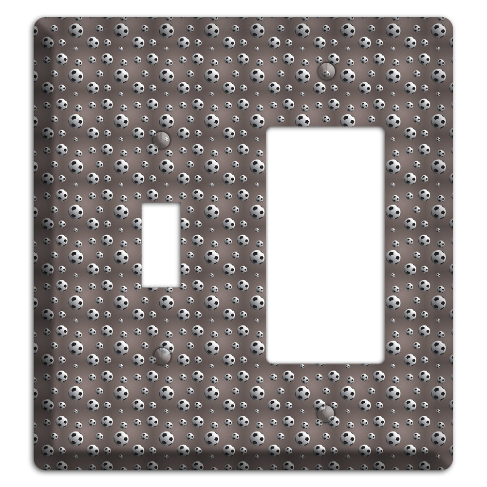 Grey with Soccer Balls Toggle / Rocker Wallplate