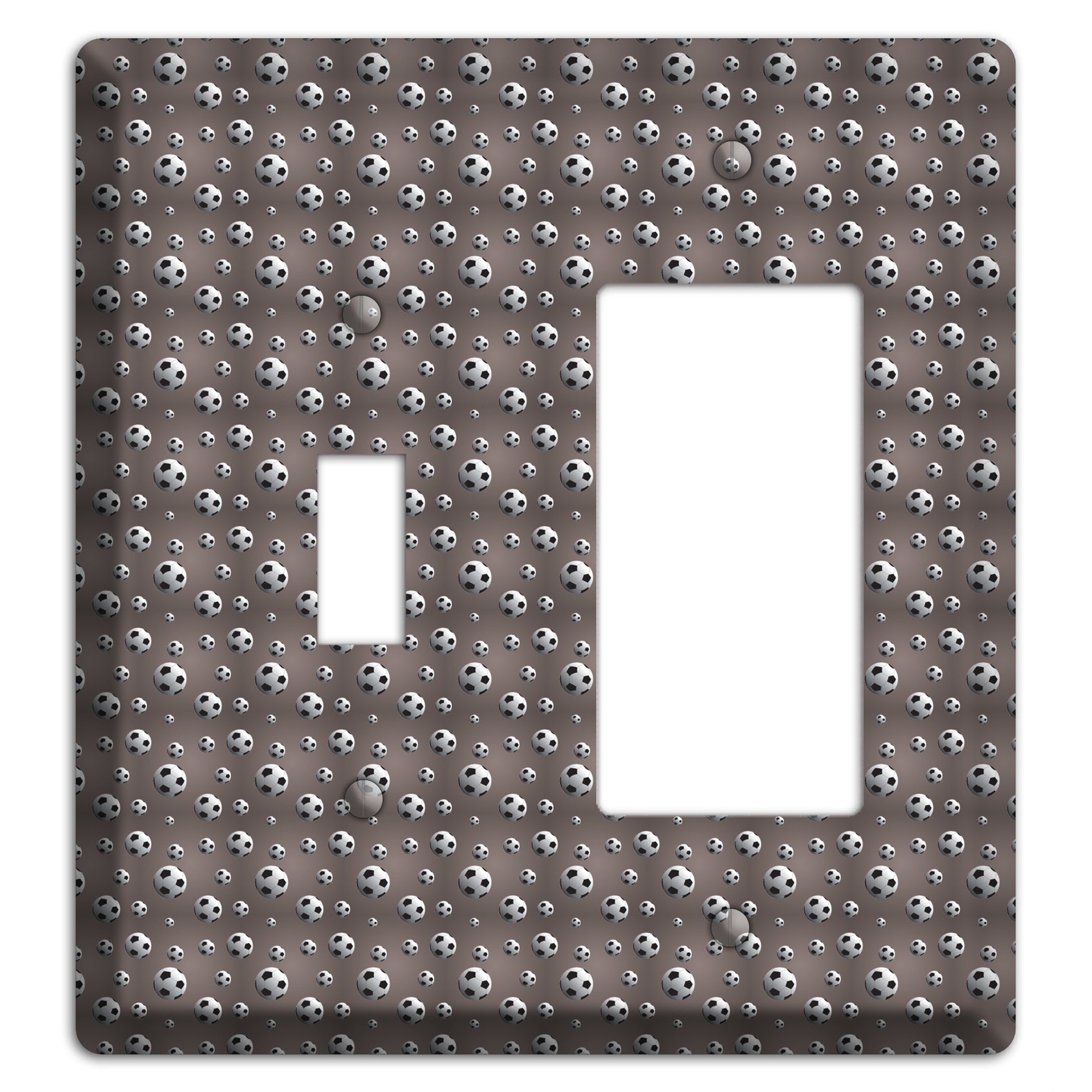 Grey with Soccer Balls Toggle / Rocker Wallplate