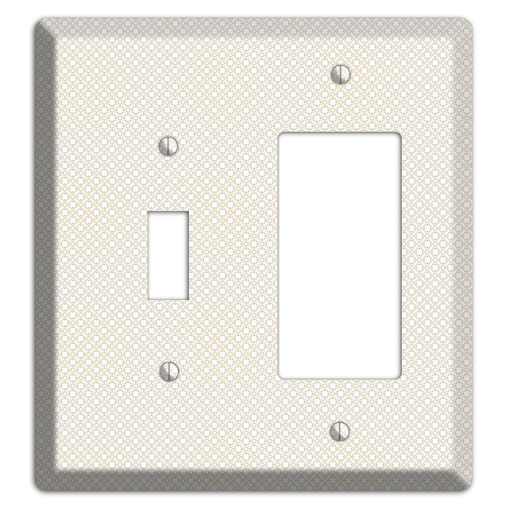 Off White Geometric Toggle / Rocker Wallplate