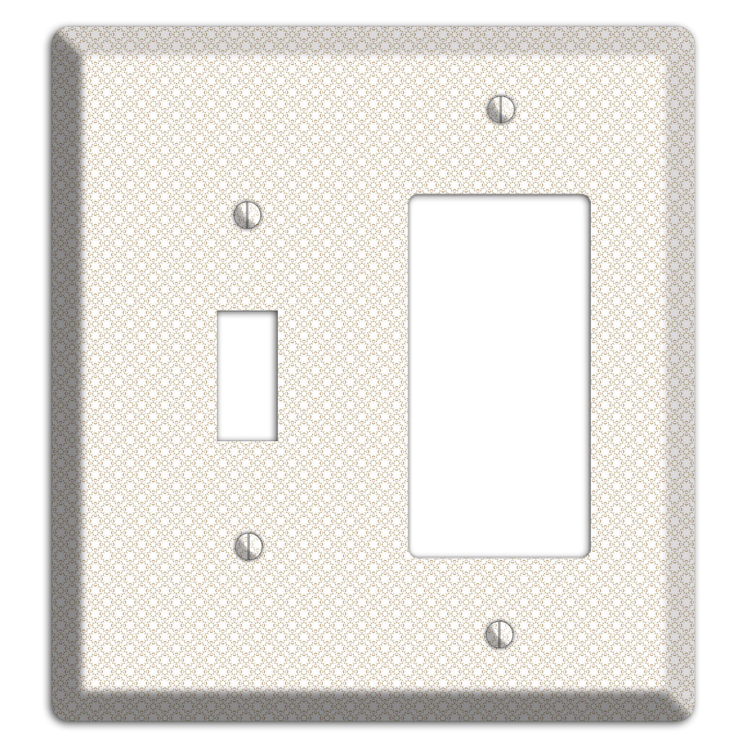 Off White Geometric Toggle / Rocker Wallplate