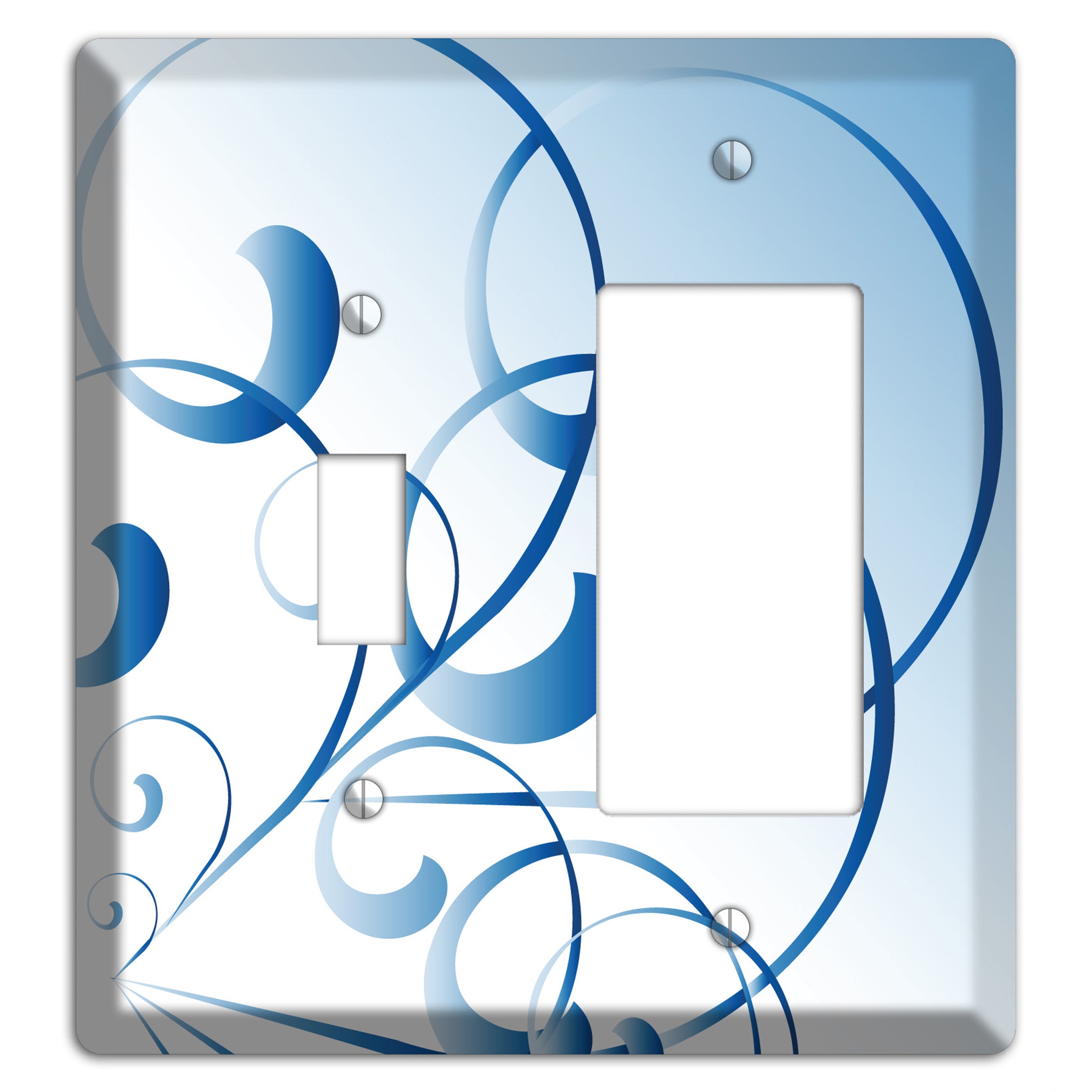 Blue Swoop Toggle / Rocker Wallplate
