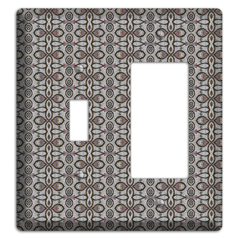 Grey Tapestry Toggle / Rocker Wallplate