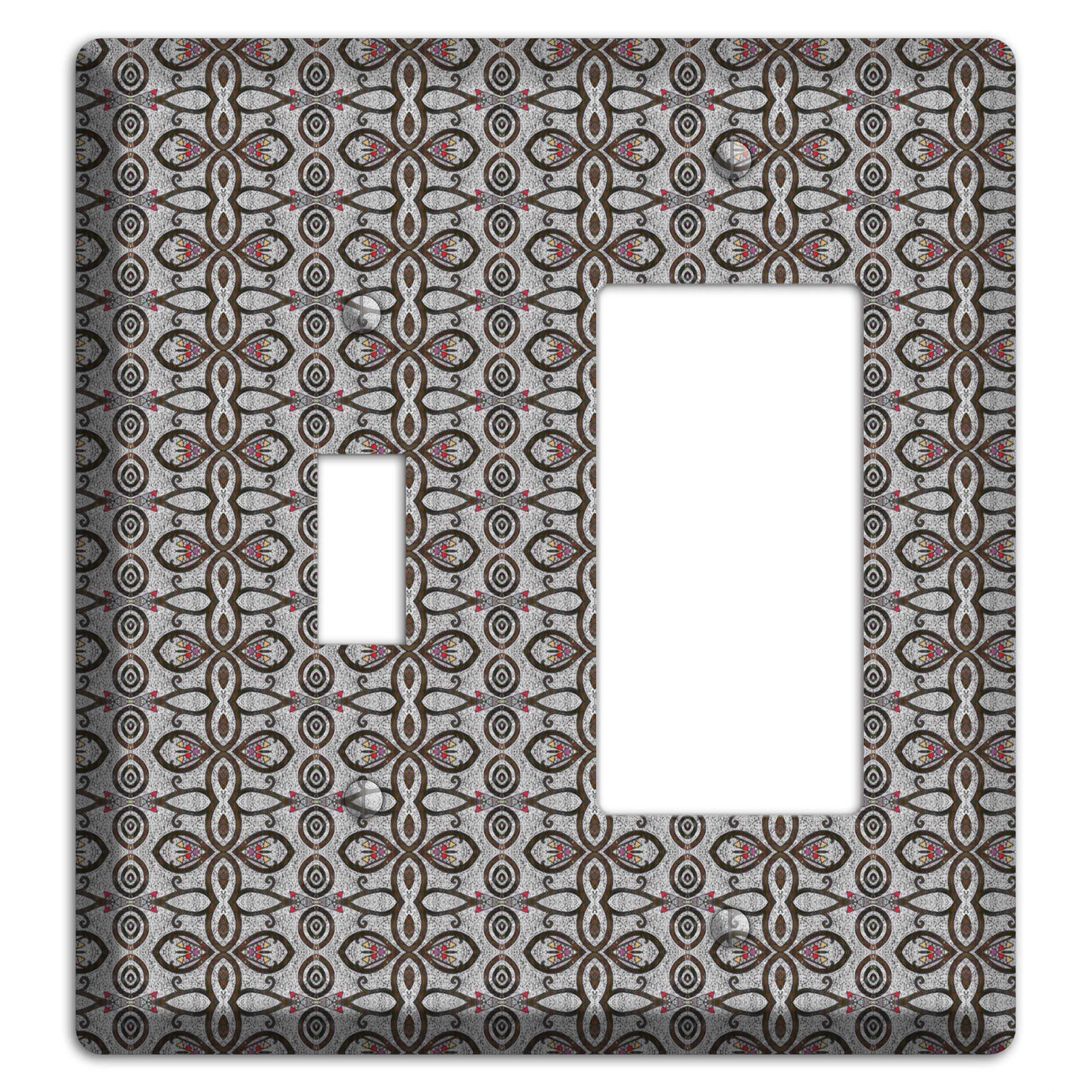 Grey Tapestry Toggle / Rocker Wallplate