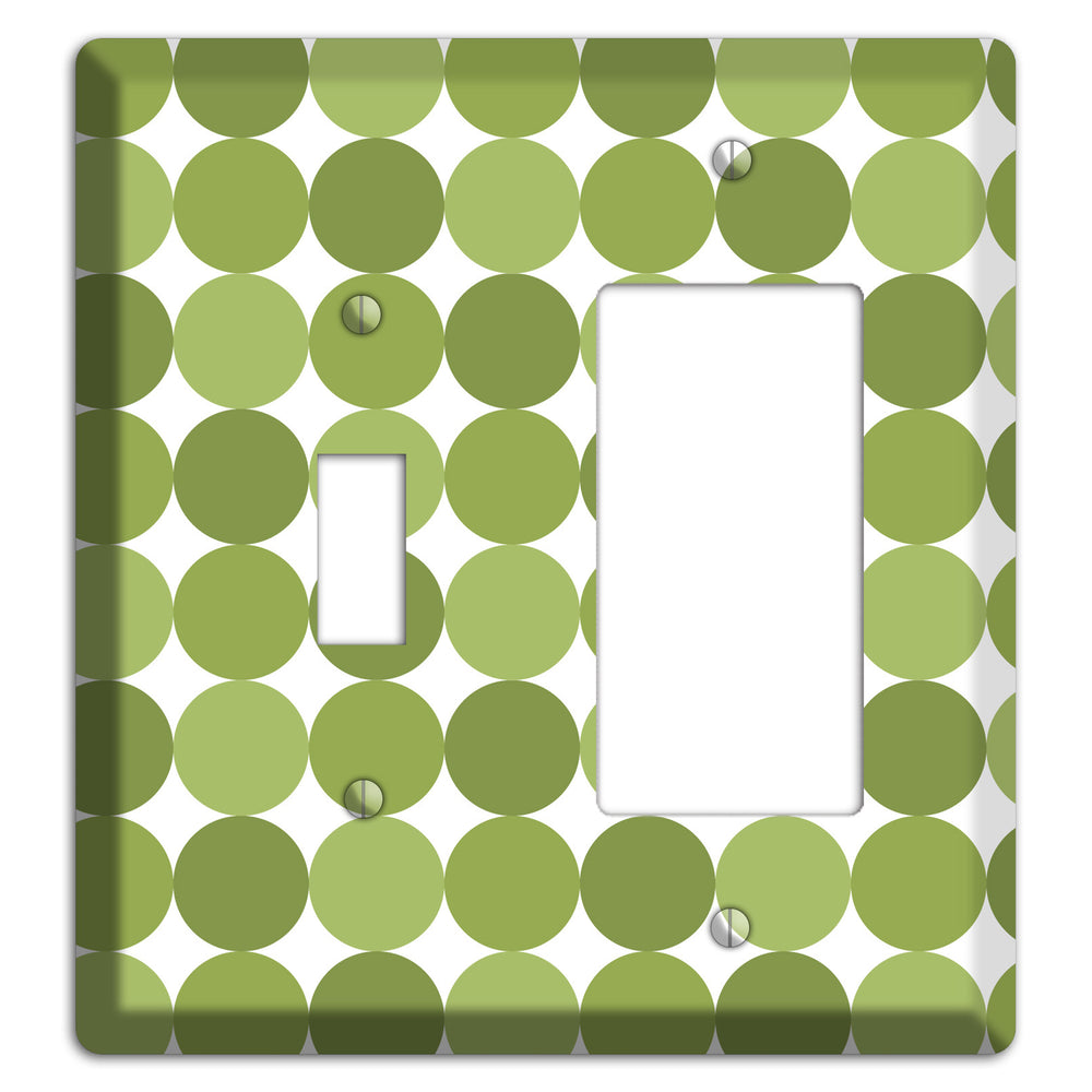 Multi Olive Tiled Dots Toggle / Rocker Wallplate