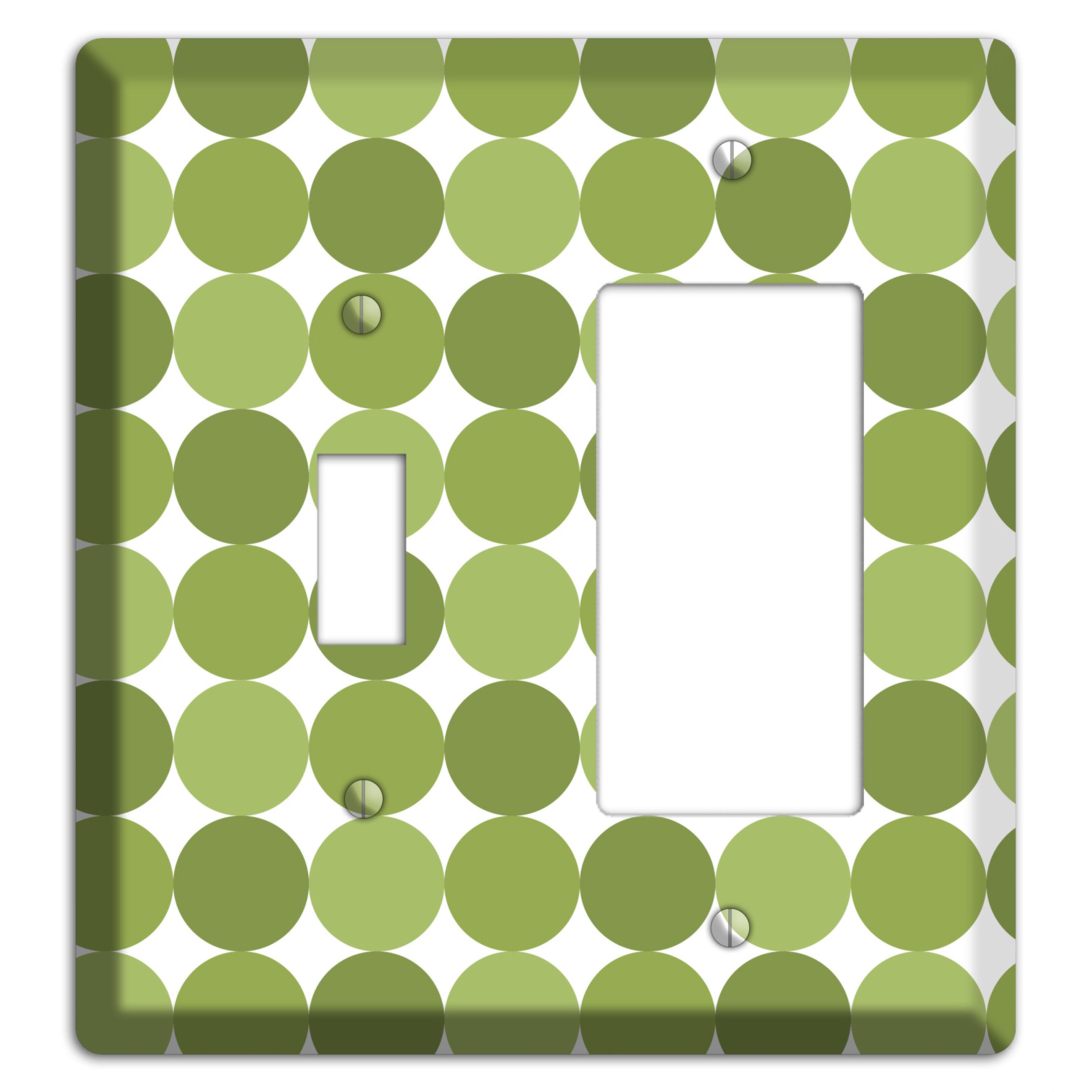 Multi Olive Tiled Dots Toggle / Rocker Wallplate