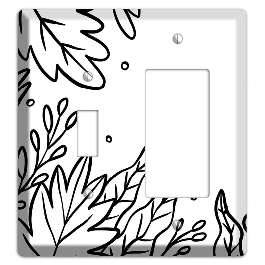 Hand-Drawn Floral 12 Toggle / Rocker Wallplate