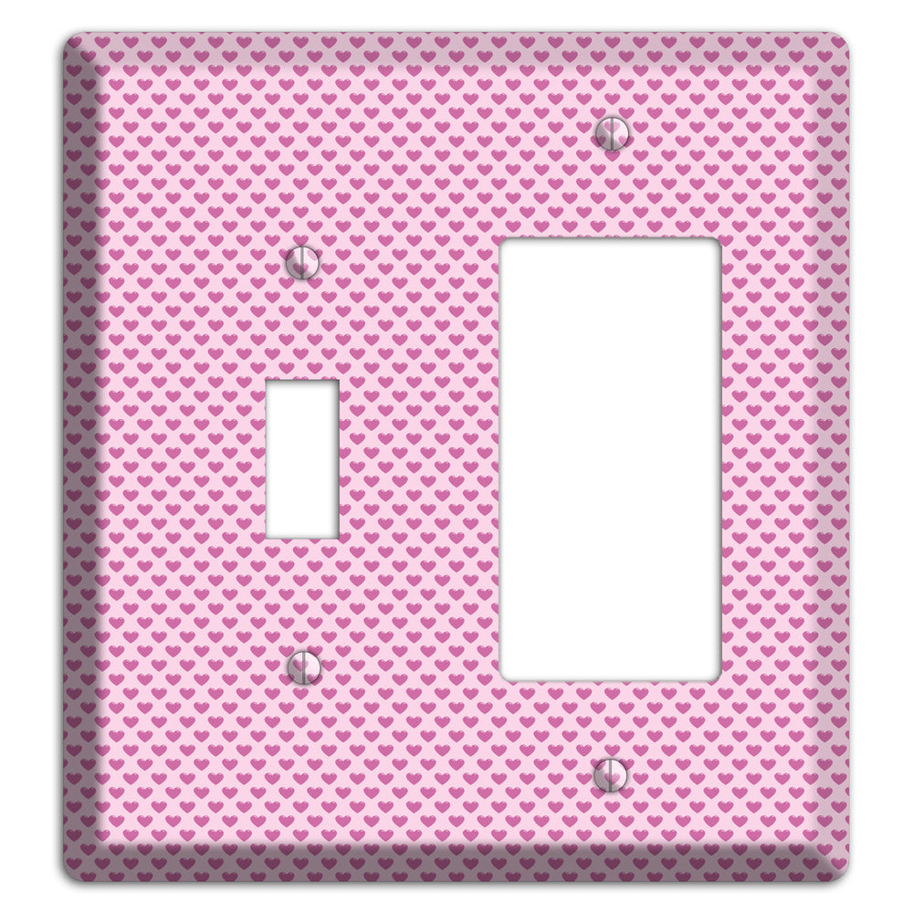 Pink Hearts Toggle / Rocker Wallplate