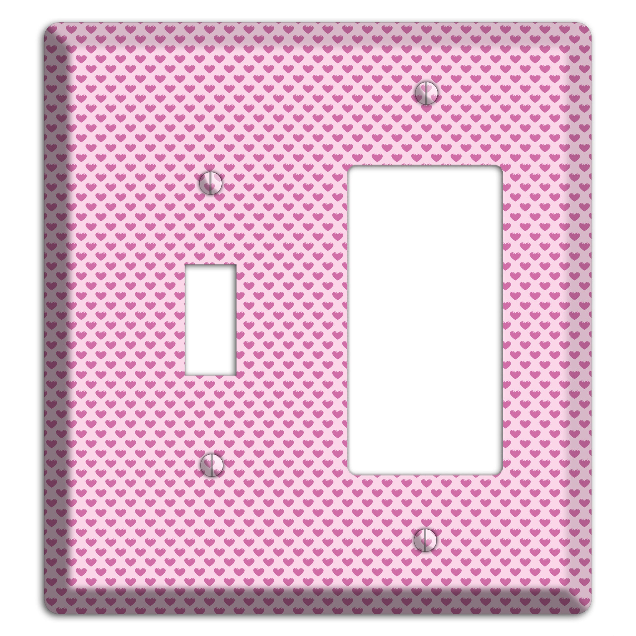 Pink Hearts Toggle / Rocker Wallplate