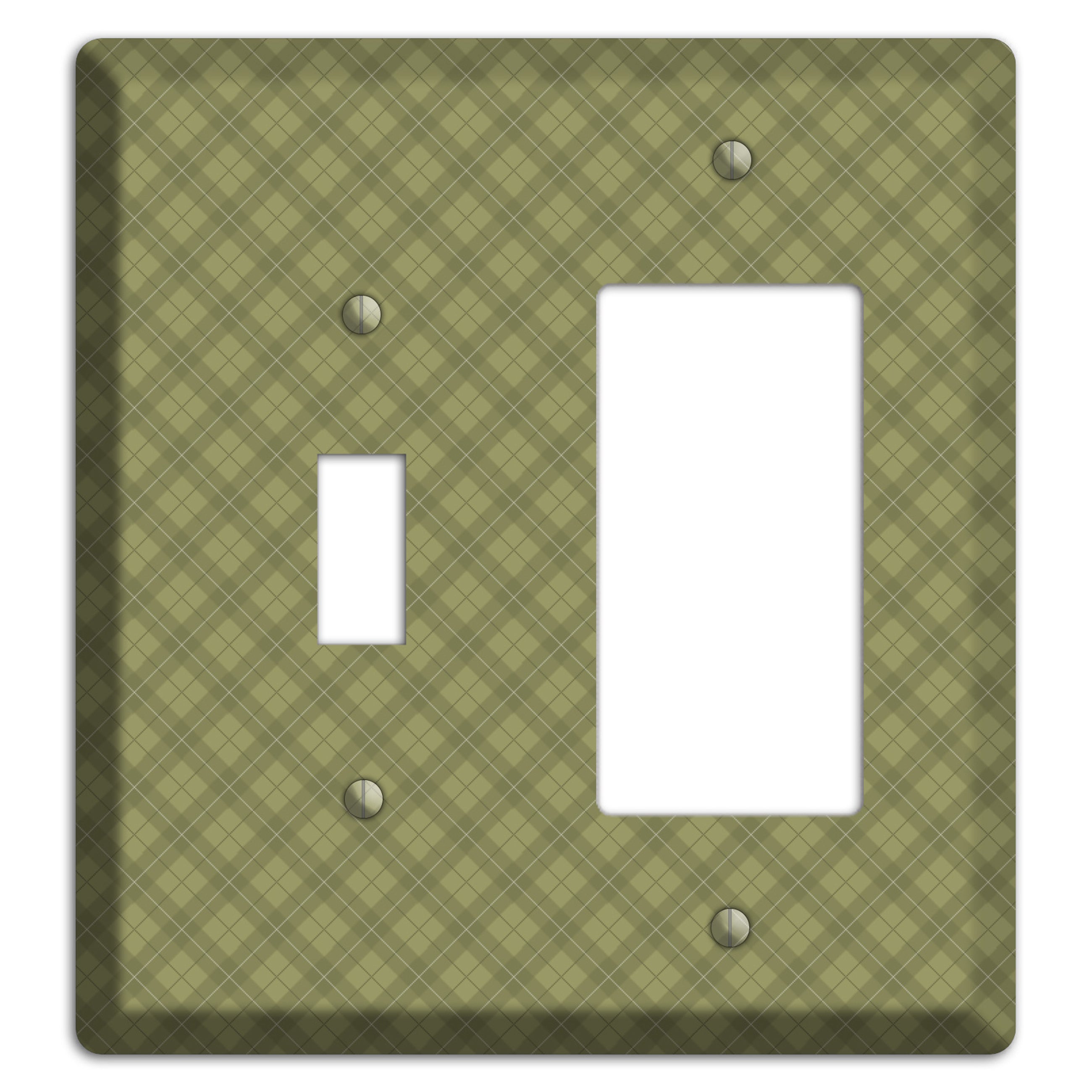 Green Plaid Toggle / Rocker Wallplate