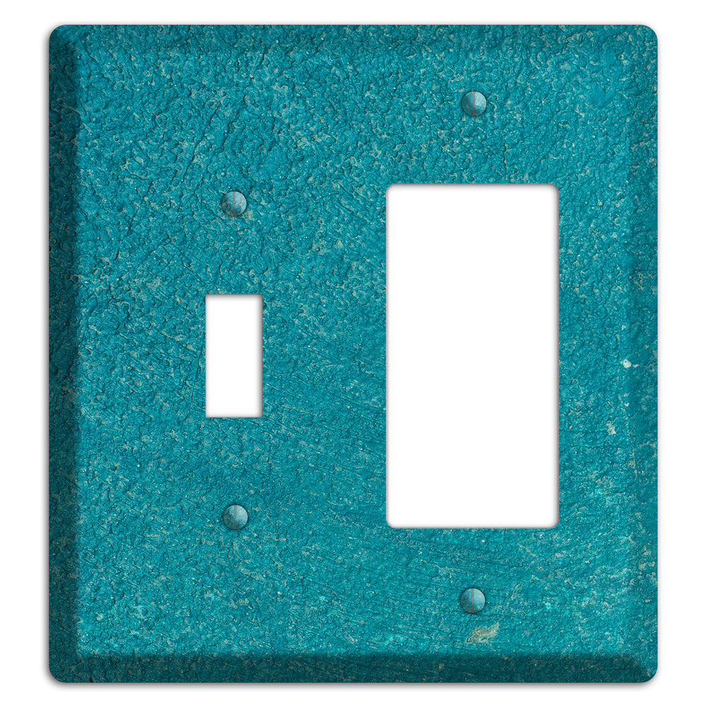 Teal concrete Toggle / Rocker Wallplate