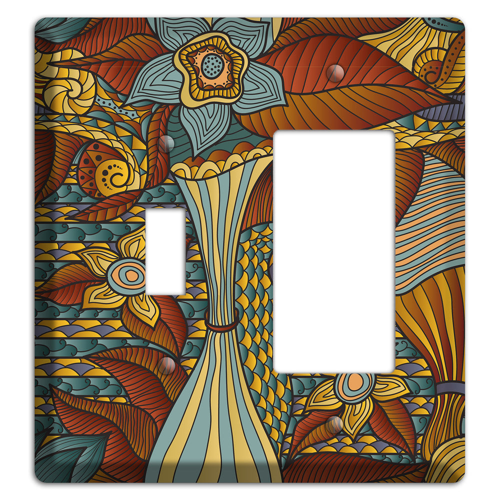 Retro Flourish 4 Toggle / Rocker Wallplate