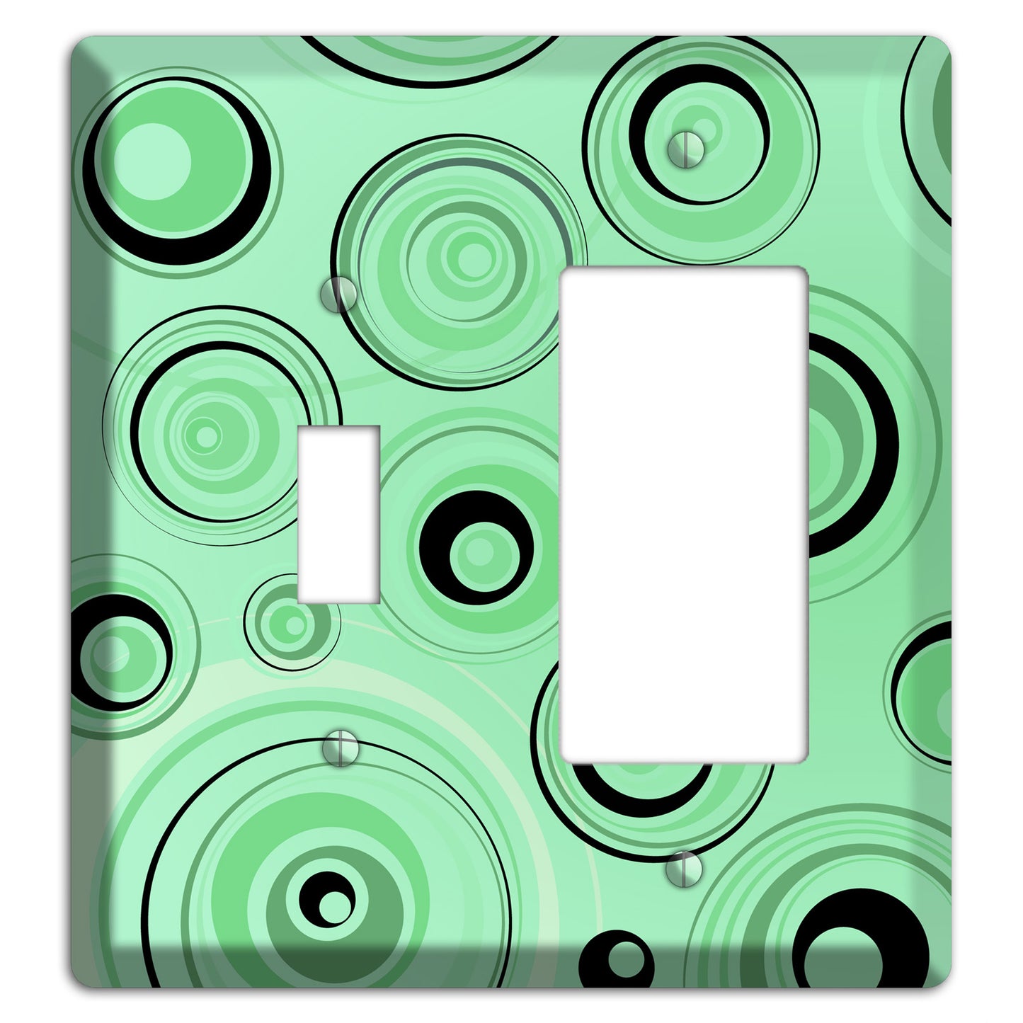 Mint Green Circles Toggle / Rocker Wallplate