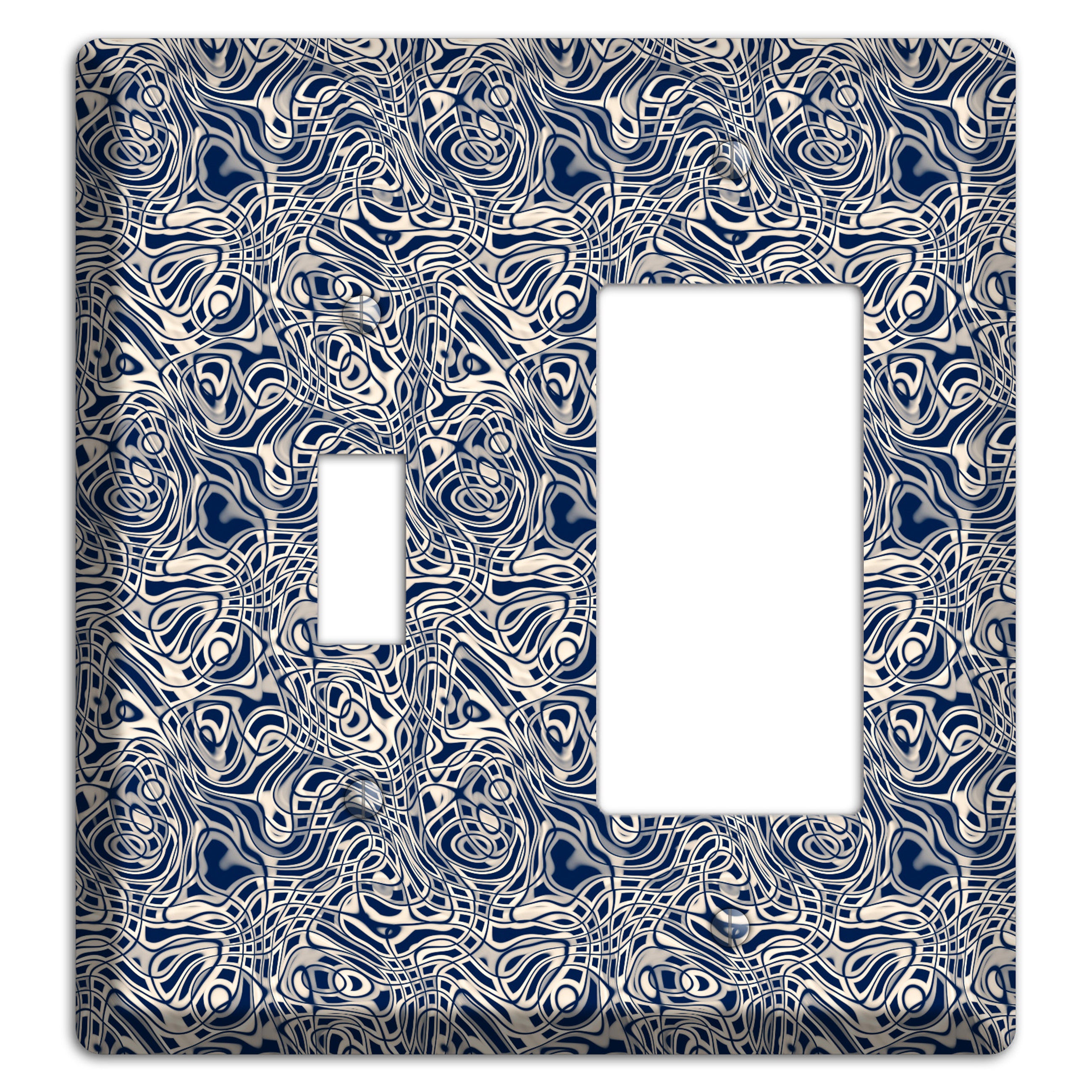 Blue Psychedelic Swirl Toggle / Rocker Wallplate