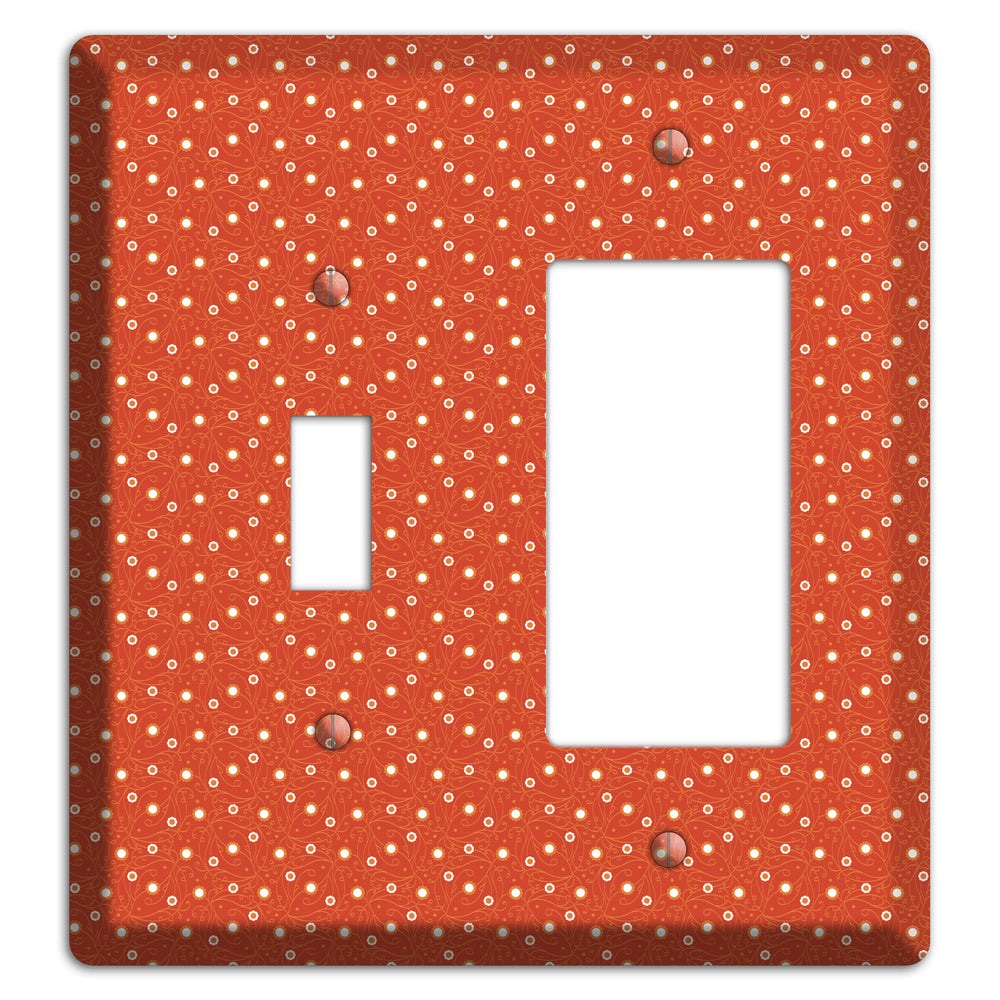 Tiny Red Vine Floral Toggle / Rocker Wallplate