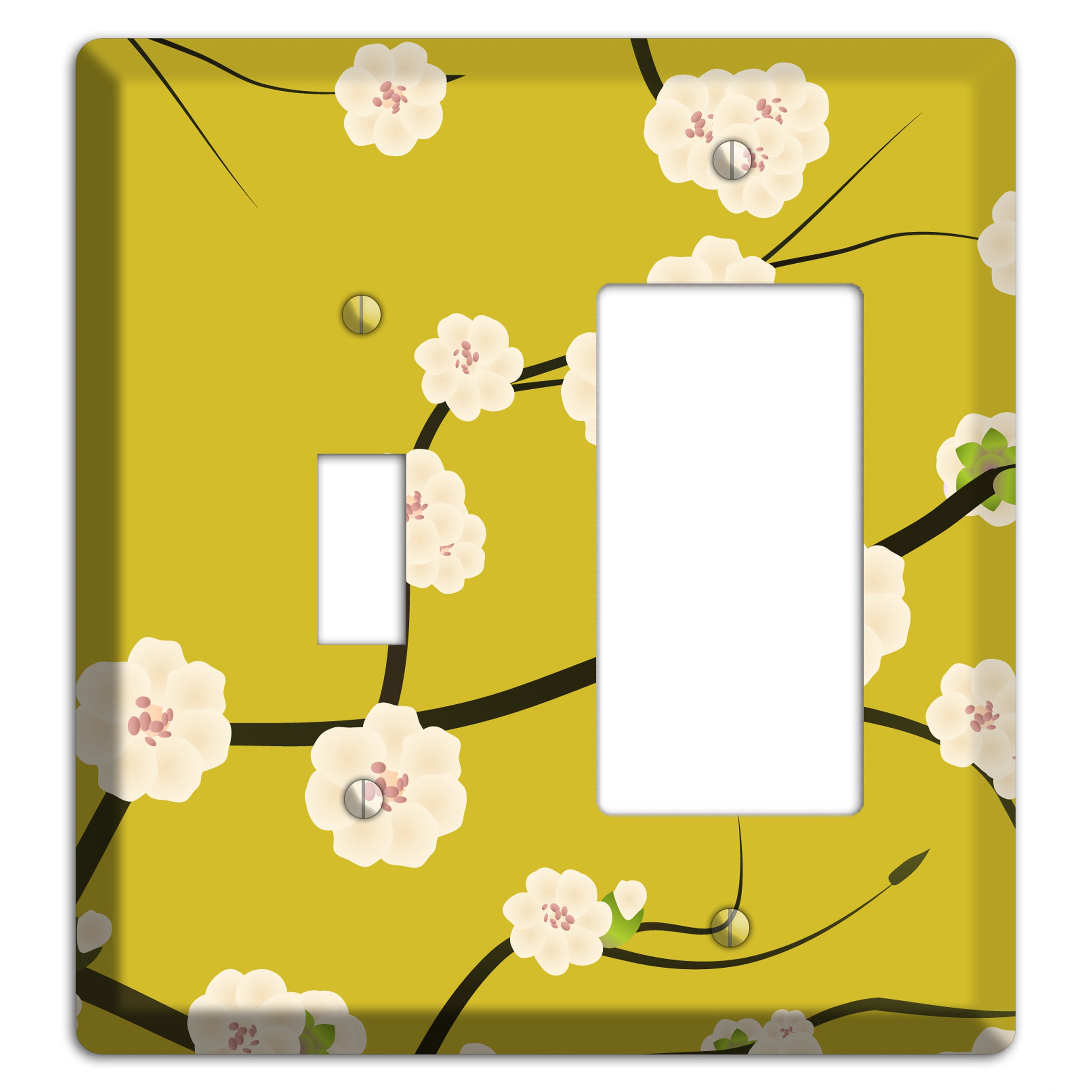 Yellow Chery Blossoms Toggle / Rocker Wallplate