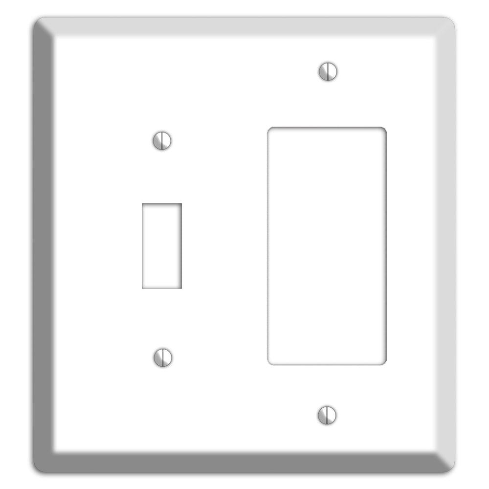 White Metal Toggle / Rocker Wallplate